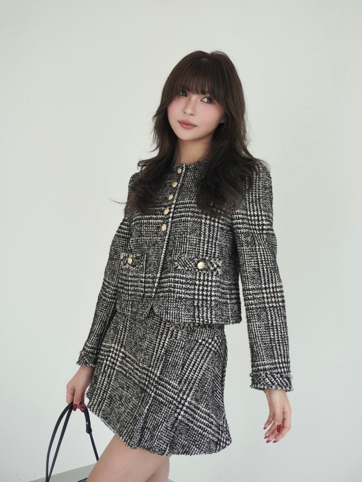 ツイードノーカラージャケット
