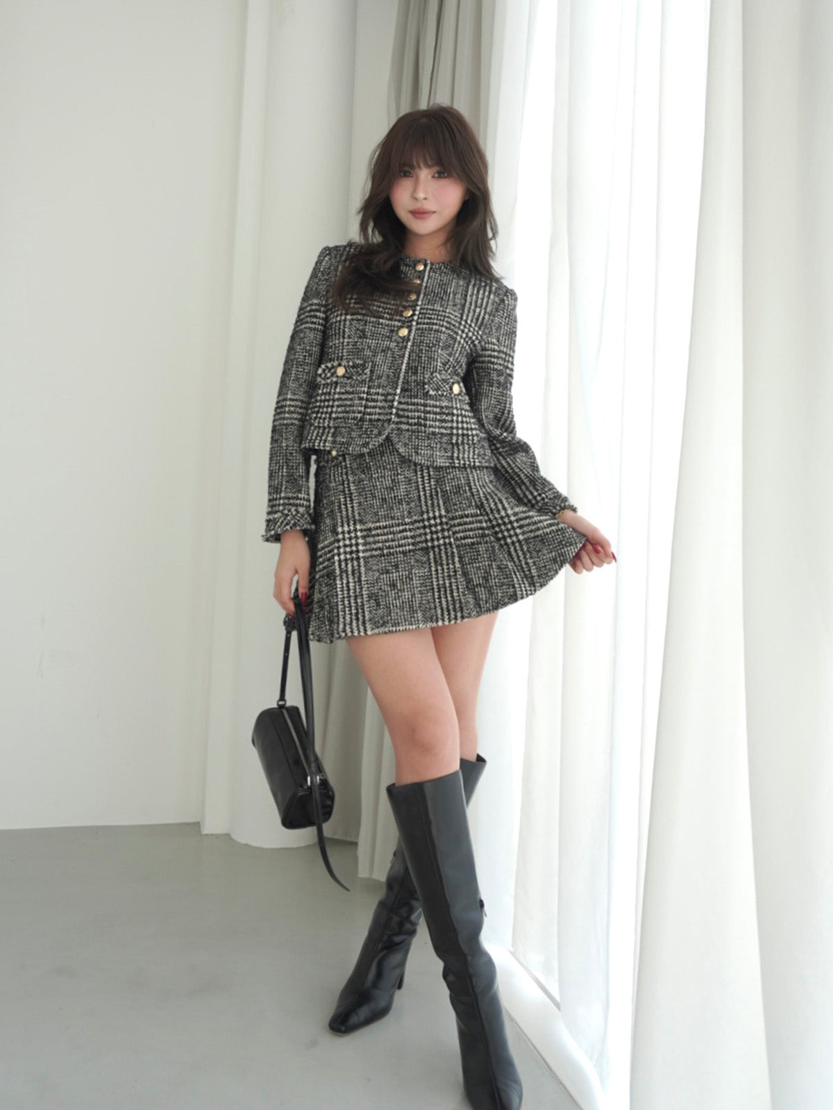 ツイードノーカラージャケット