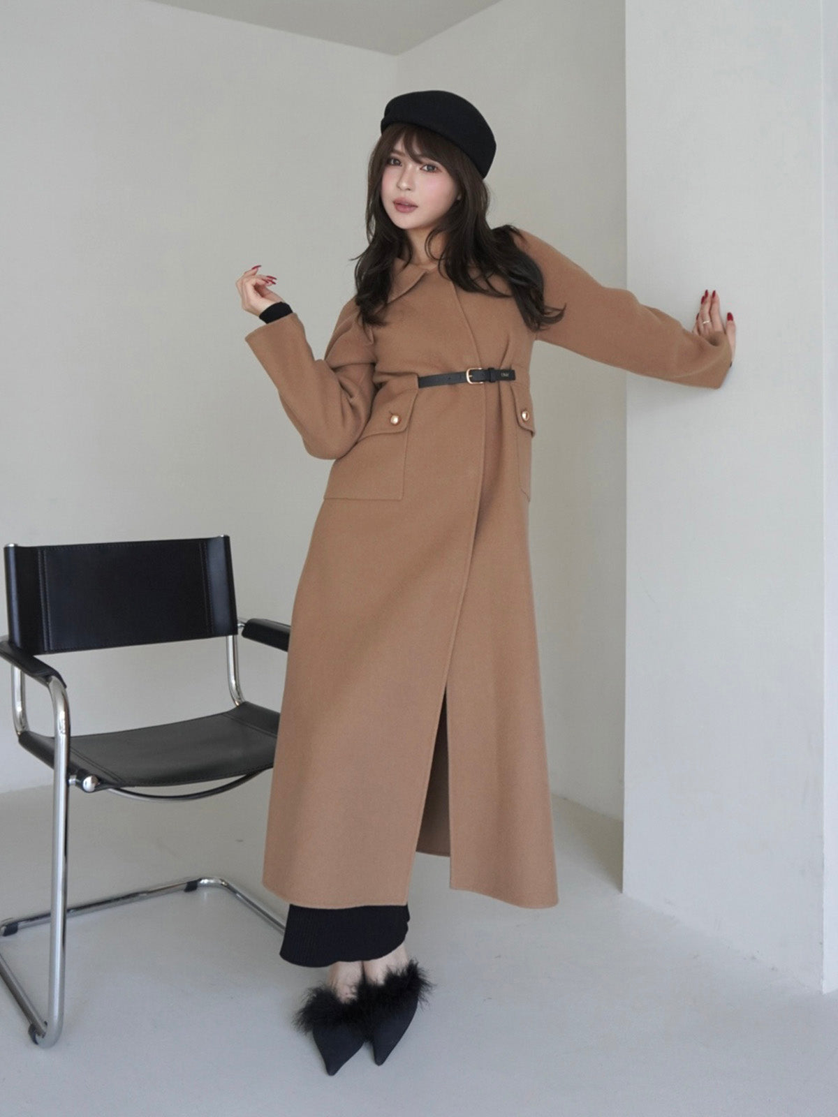 MODEL:169cm／COLOR:CAMEL／SIZE:36