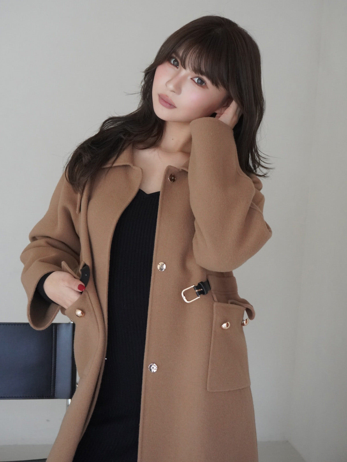 ドルマンシルエットロングコート