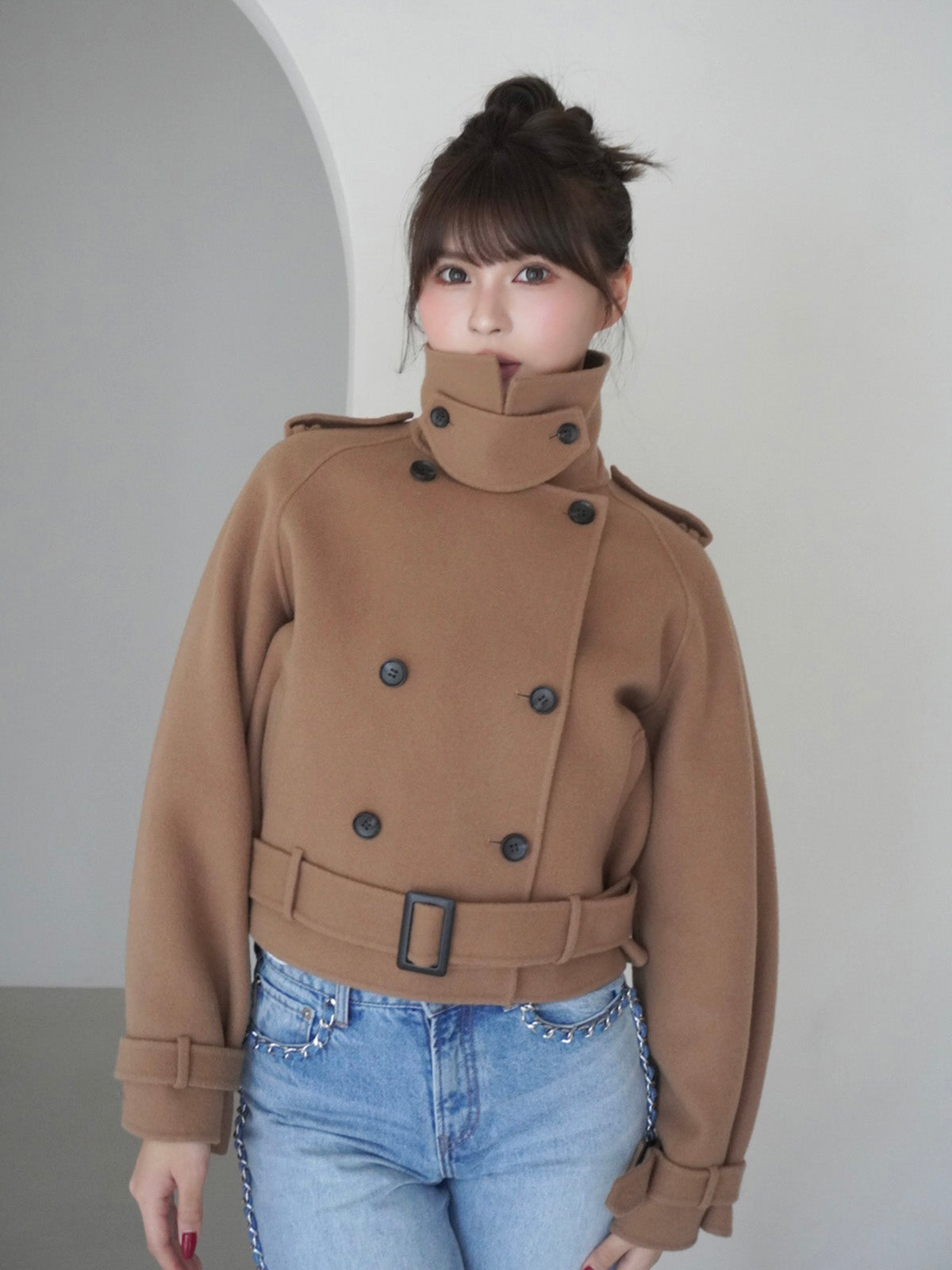 MODEL:169cm／COLOR:CAMEL／SIZE:36