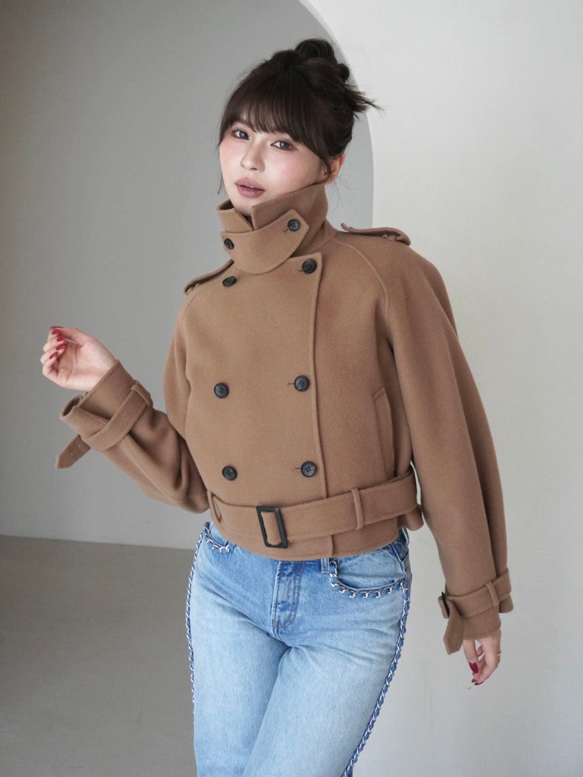 ウールショートトレンチコート