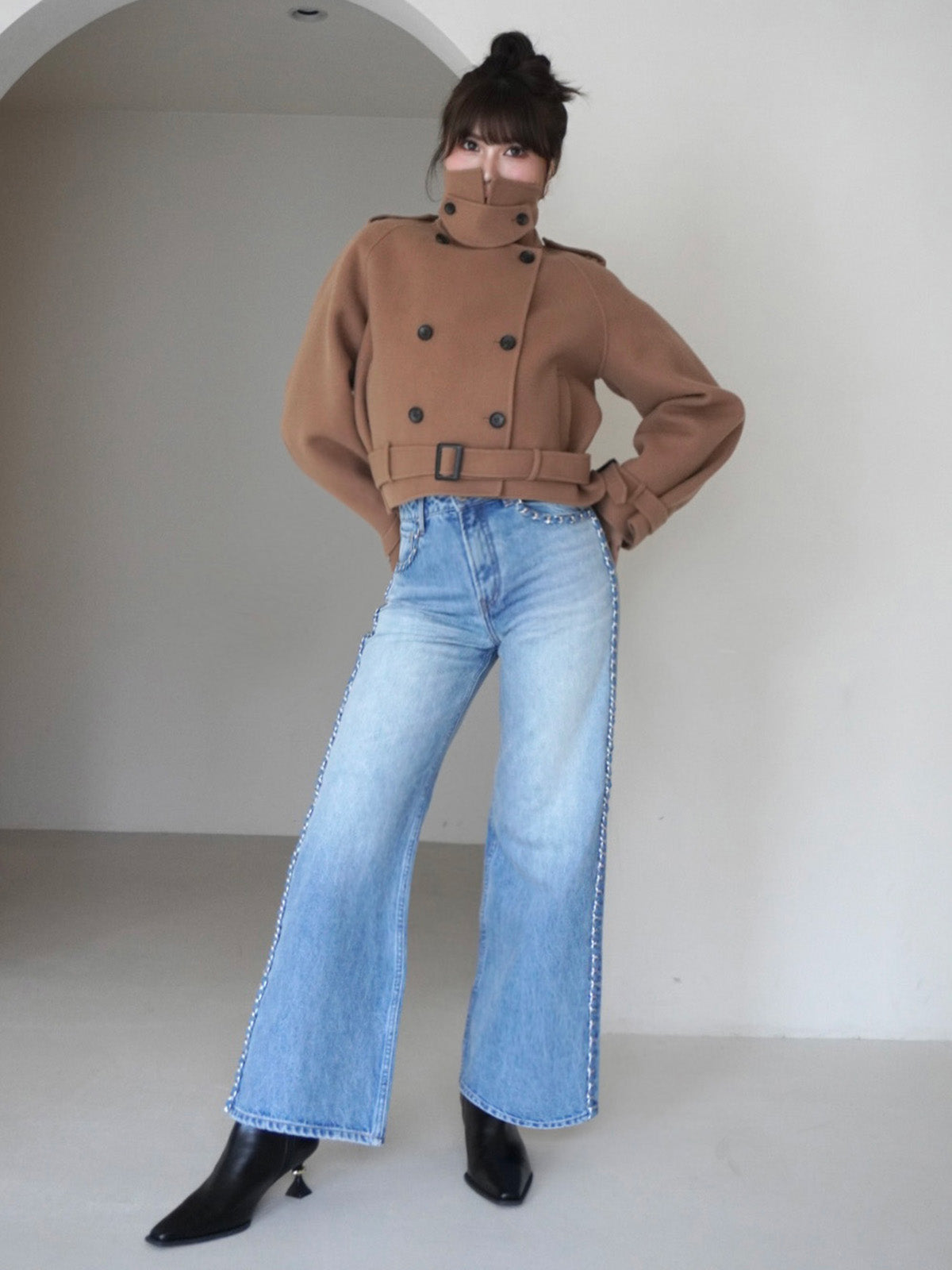 ウールショートトレンチコート