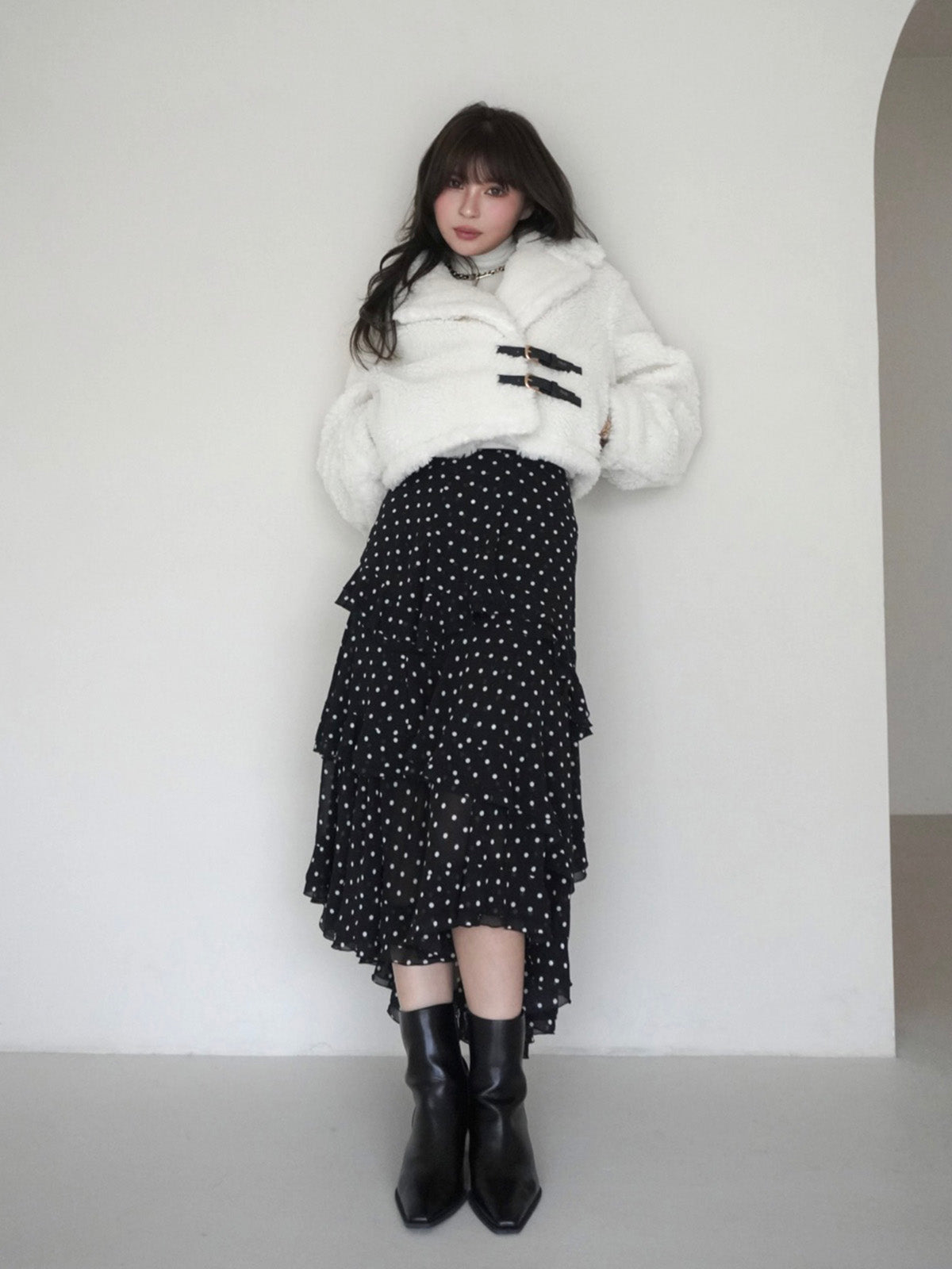 MODEL:169cm／COLOR:BLACK／SIZE:36