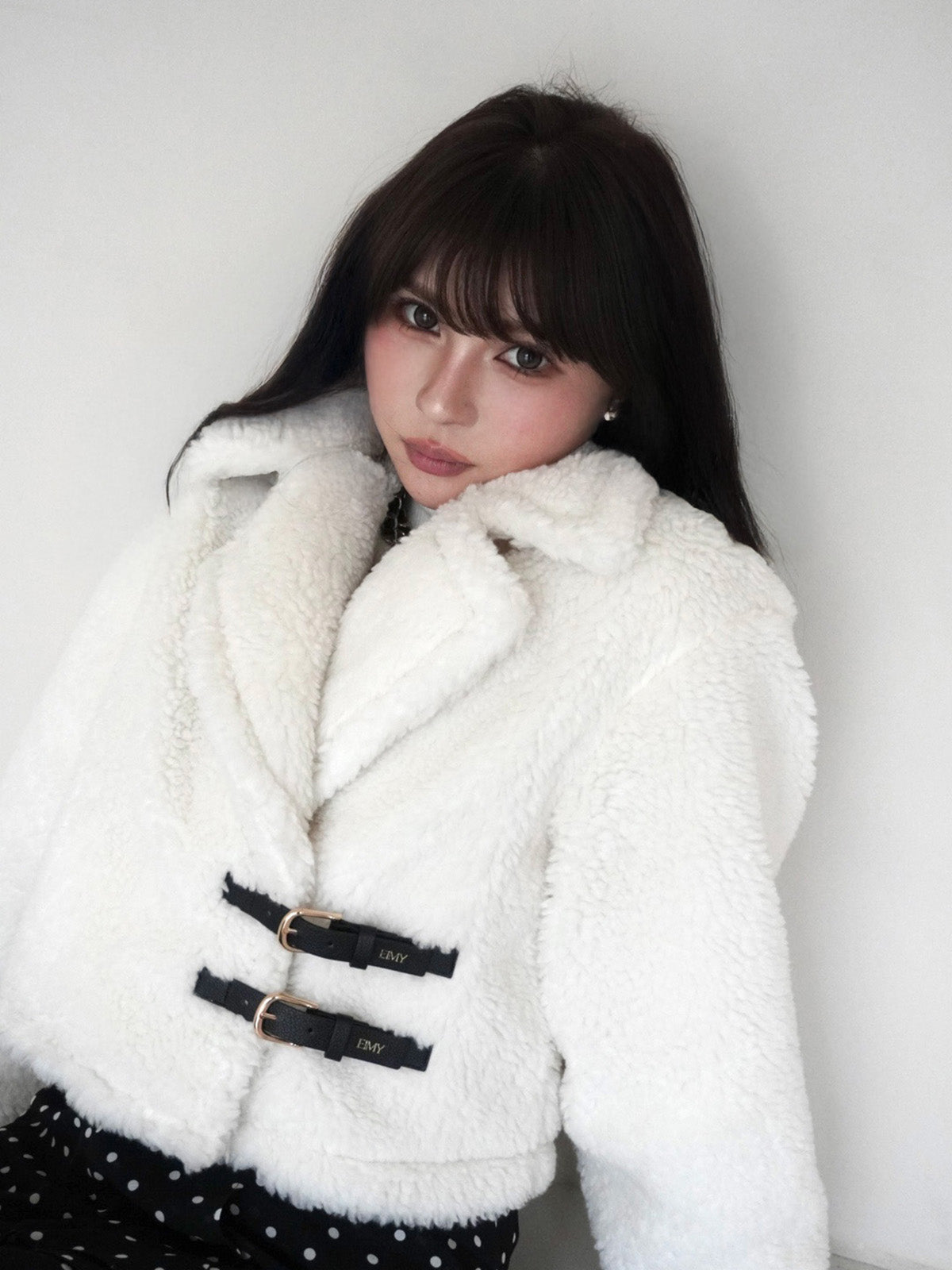 ベルトディテールボアショートコート