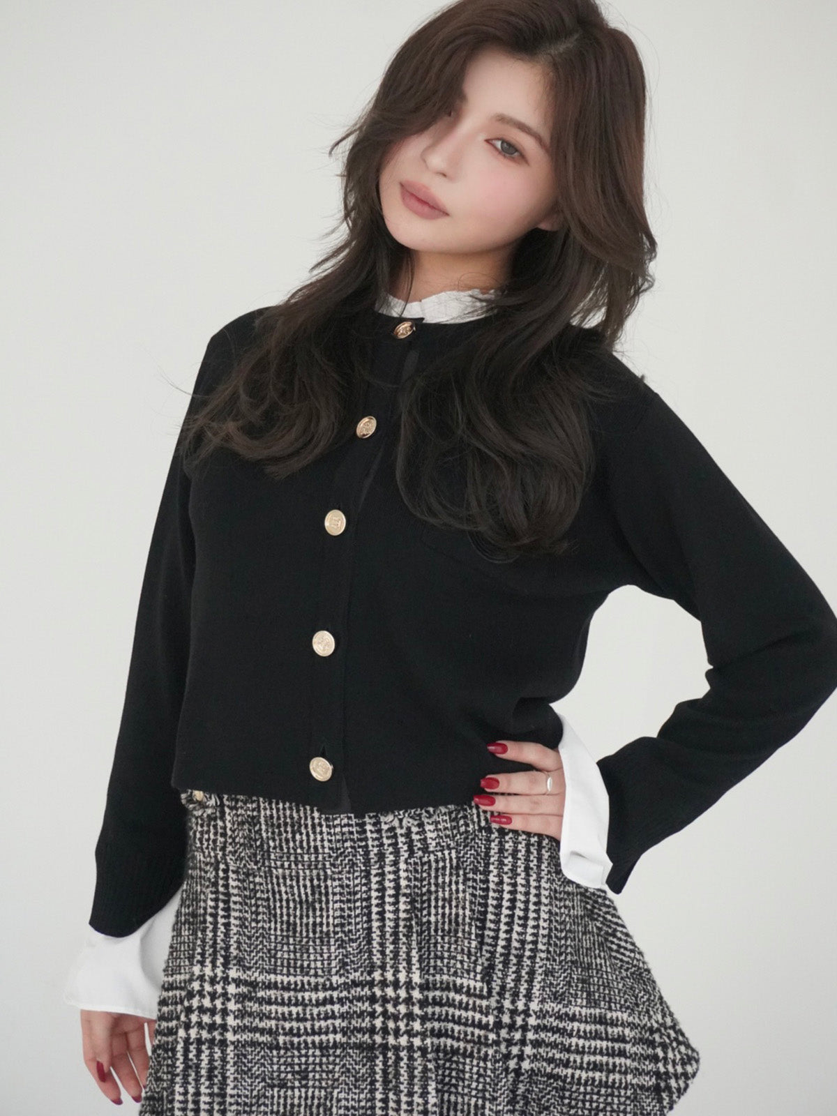 ツイードタックミニスカート