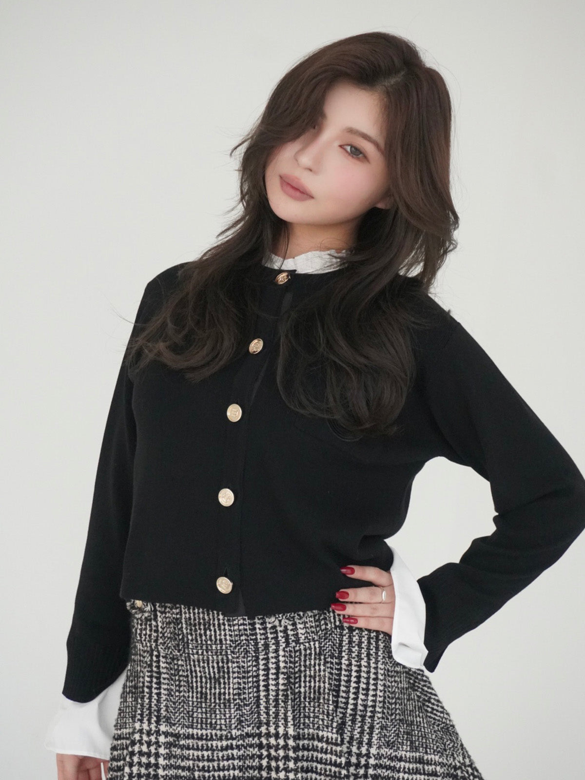 【1.14 New Color】Attached collar カーディガン