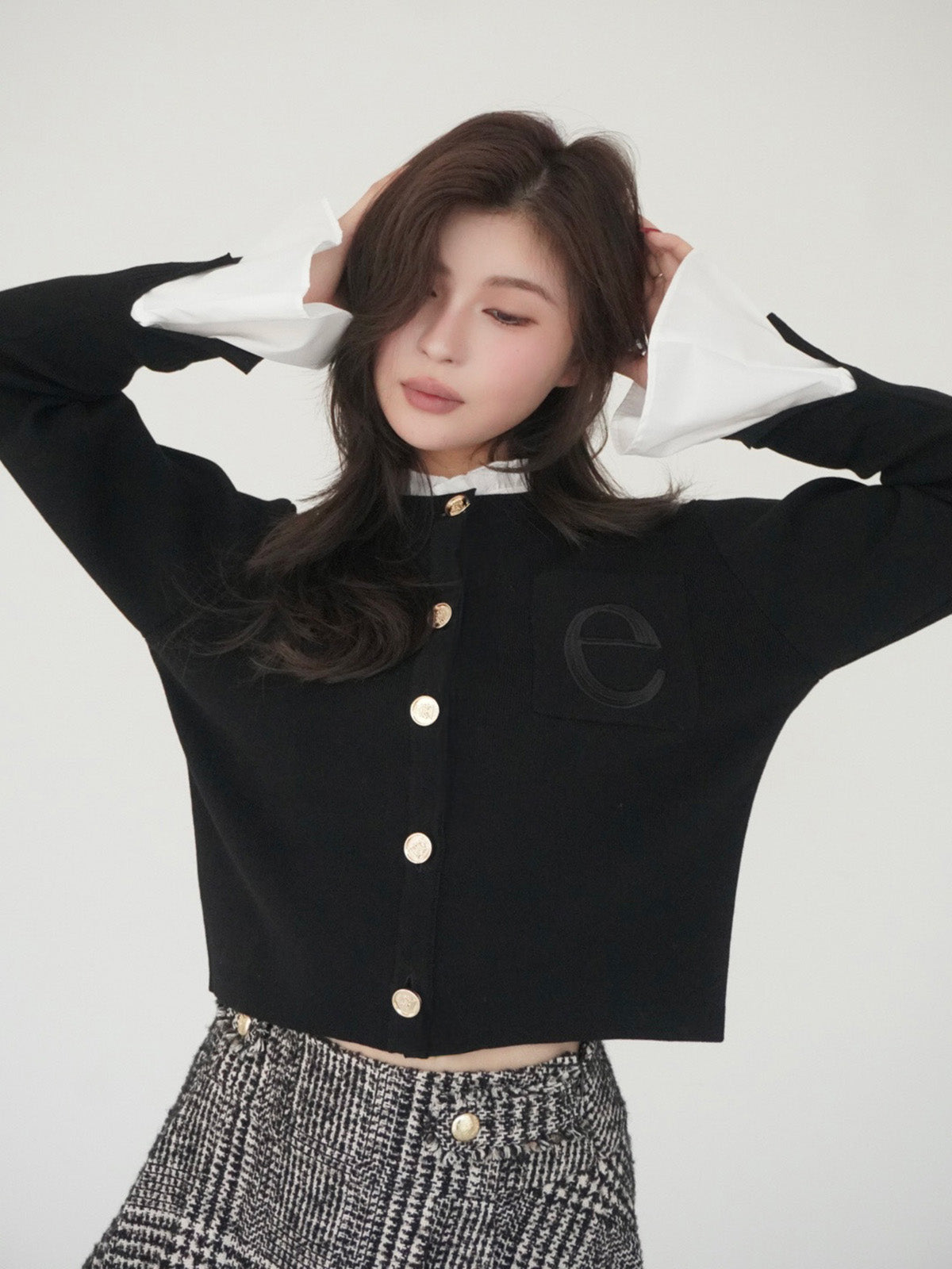 【New Color】Attached collar ニットジャケット