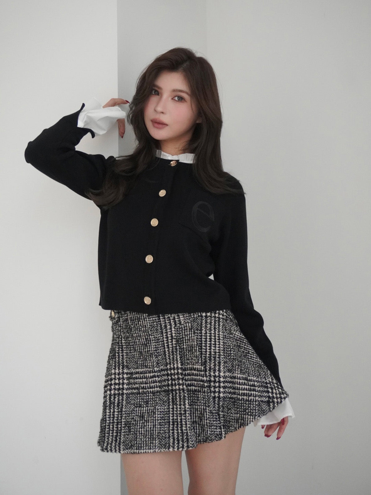 【New Color】Attached collar ニットジャケット