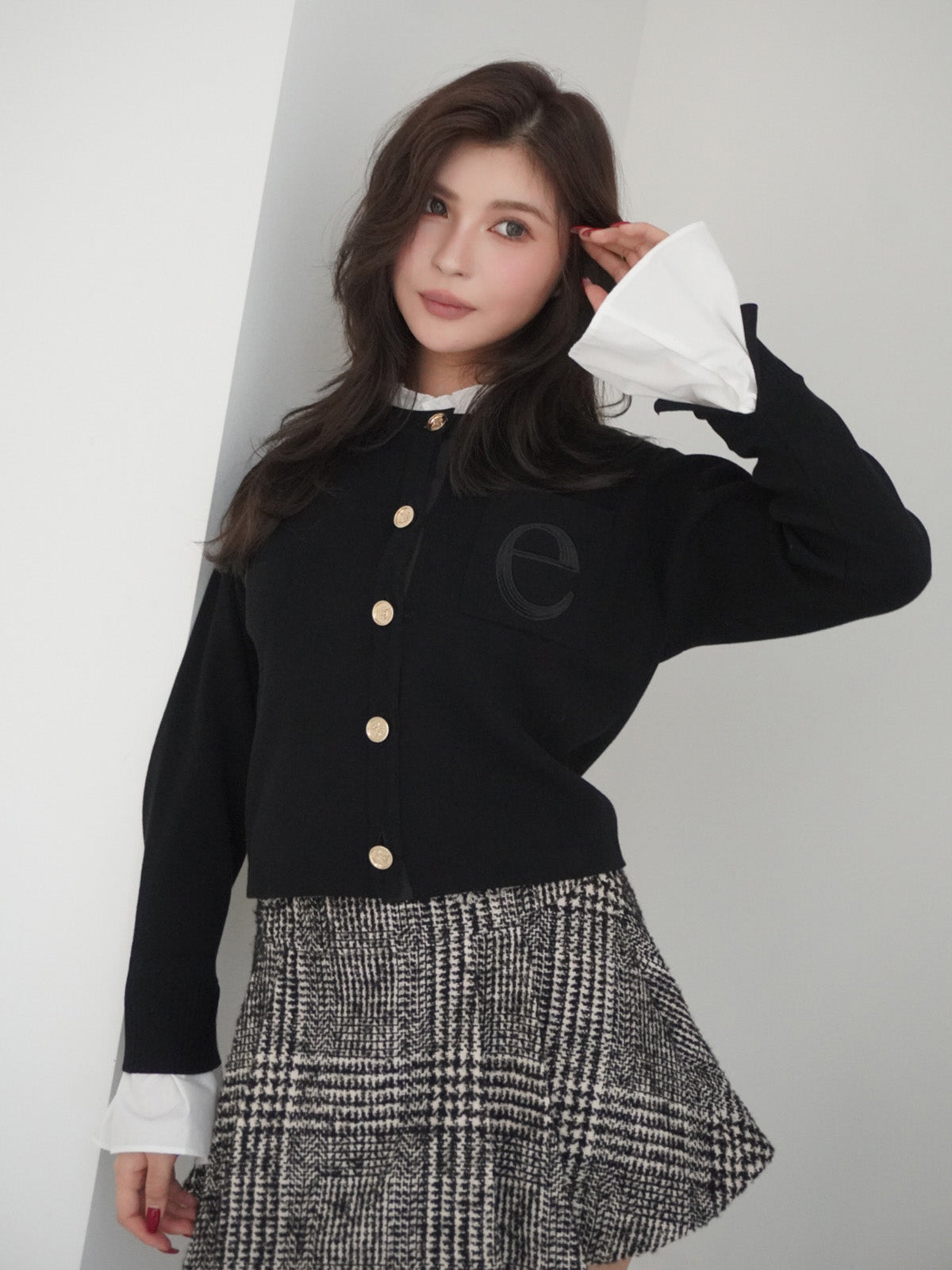 ツイードタックミニスカート