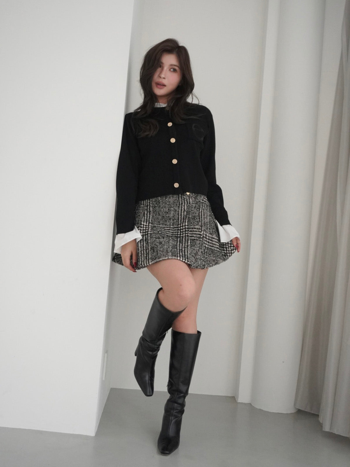 MODEL:169cm／COLOR:CHECK／SIZE:36