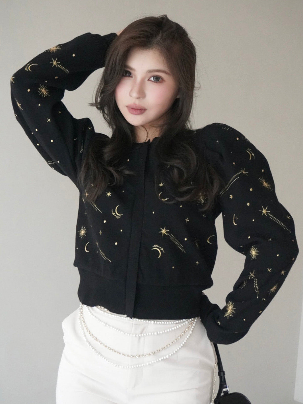 スターエンブロイダリーニット