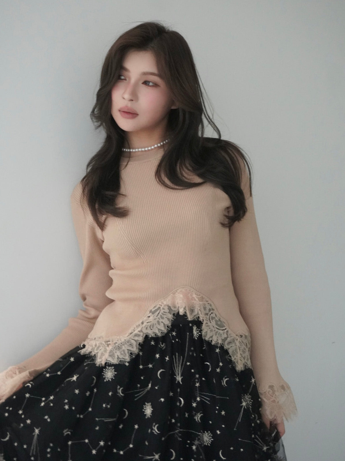 MODEL:169cm／COLOR:BEIGE／SIZE:F