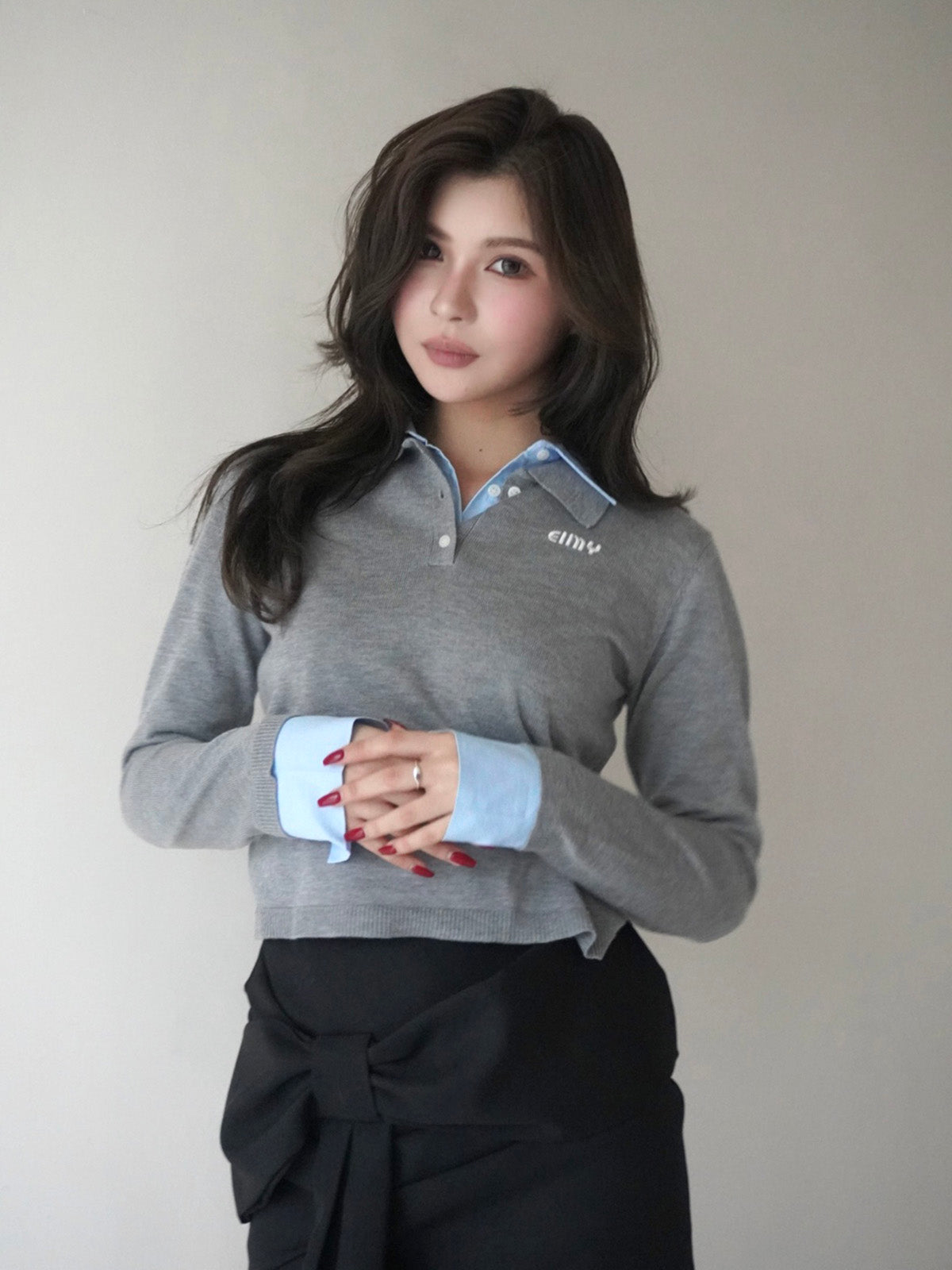 【New Color】ダブルカラーデザインニット