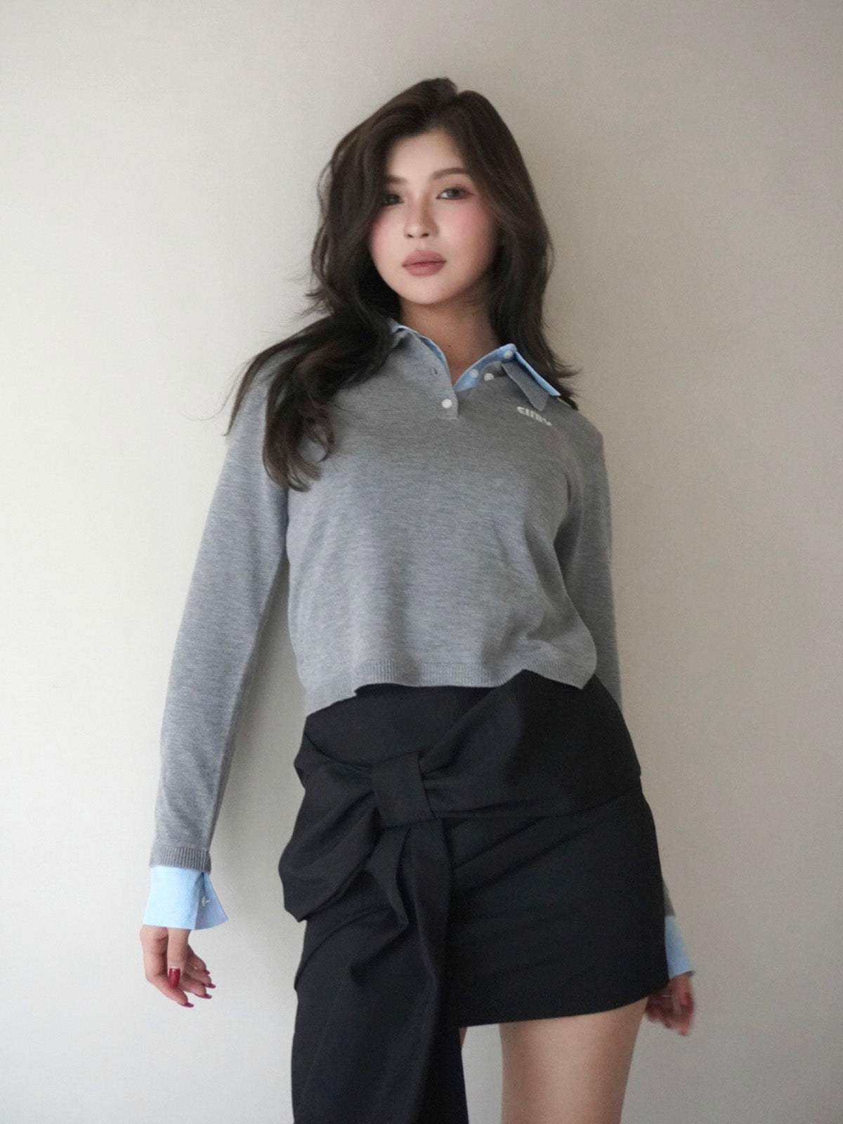 MODEL:169cm／COLOR:GREY／SIZE:F