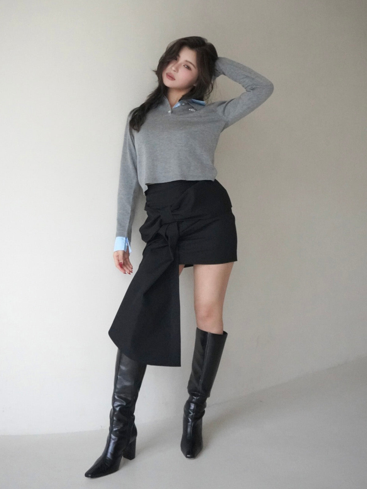 フロントリボンミニスカート