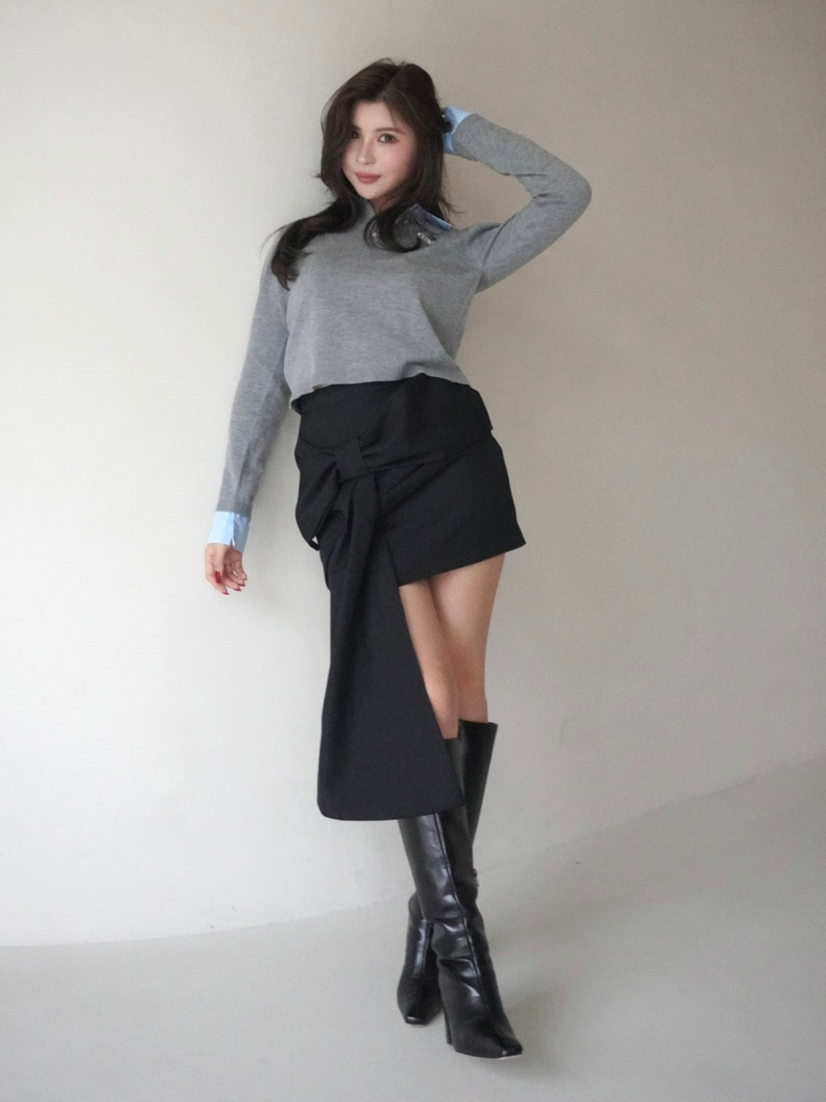 MODEL:169cm／COLOR:BLACK／SIZE:F