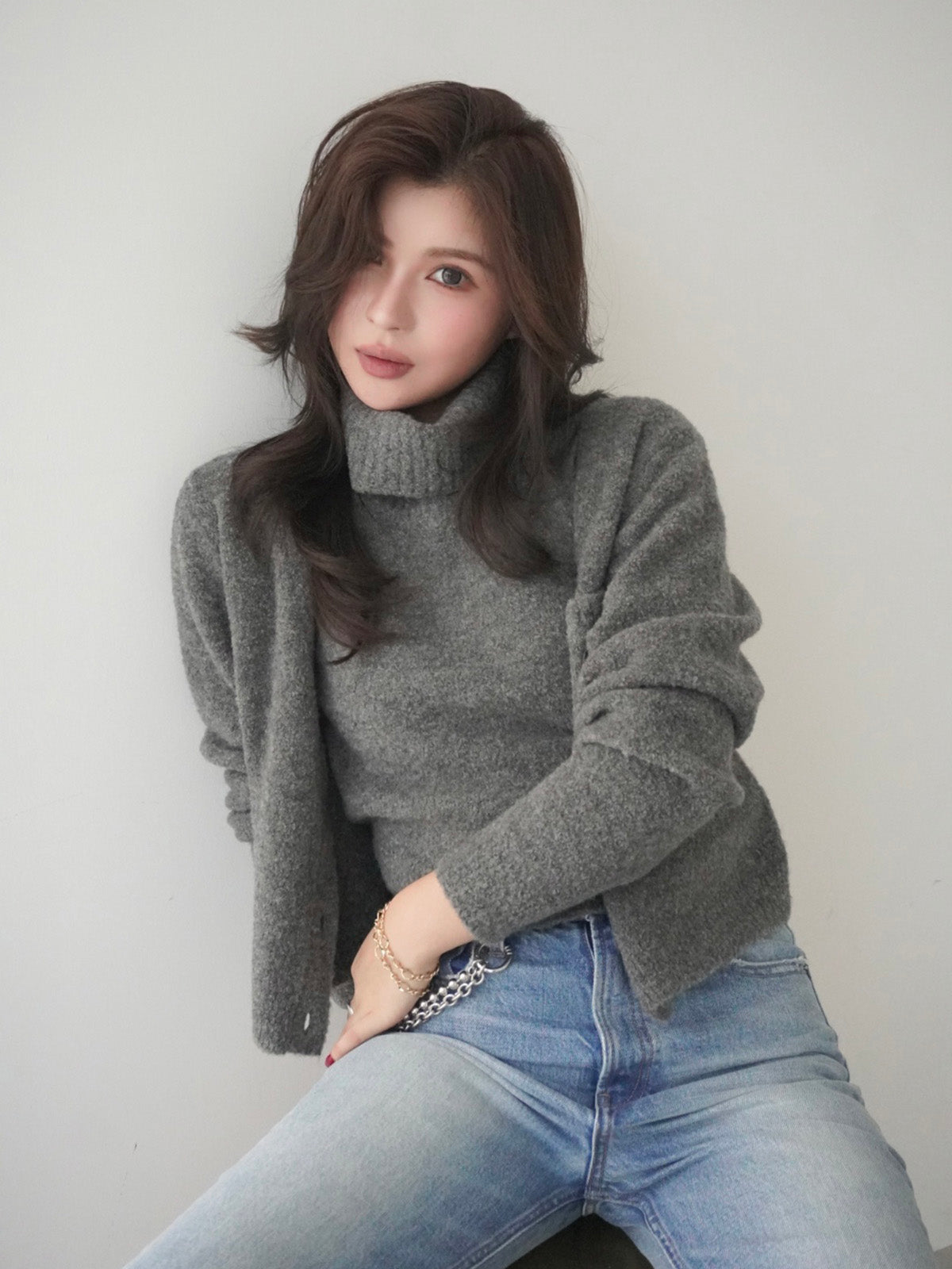 ブークレニットカーディガン