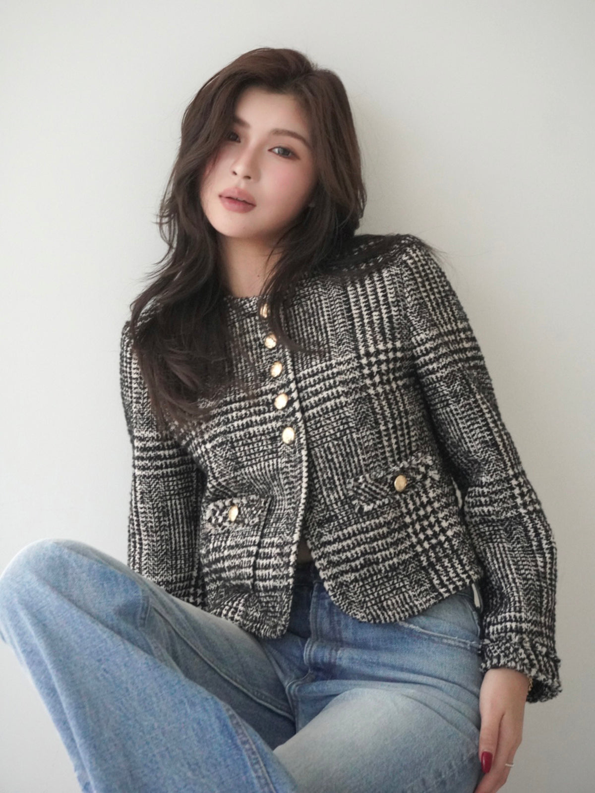 MODEL:169cm／COLOR:CHECK／SIZE:36