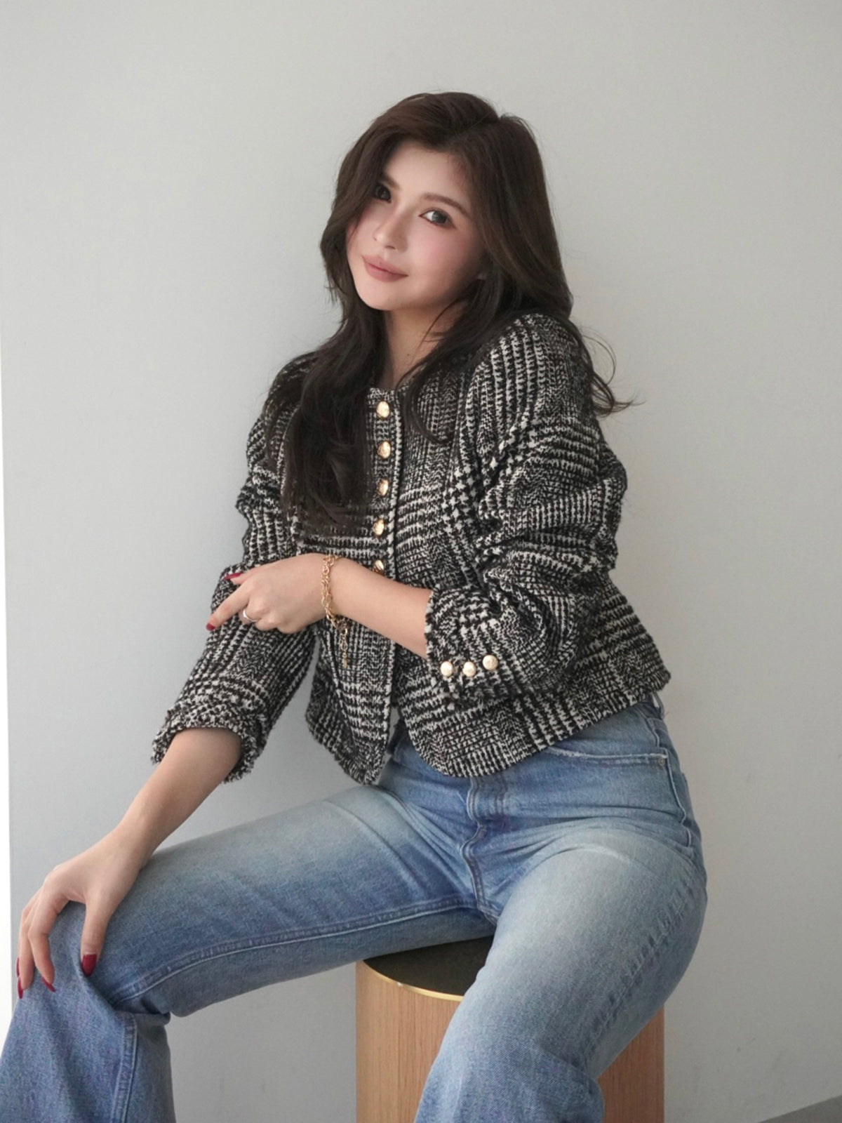 ツイードノーカラージャケット