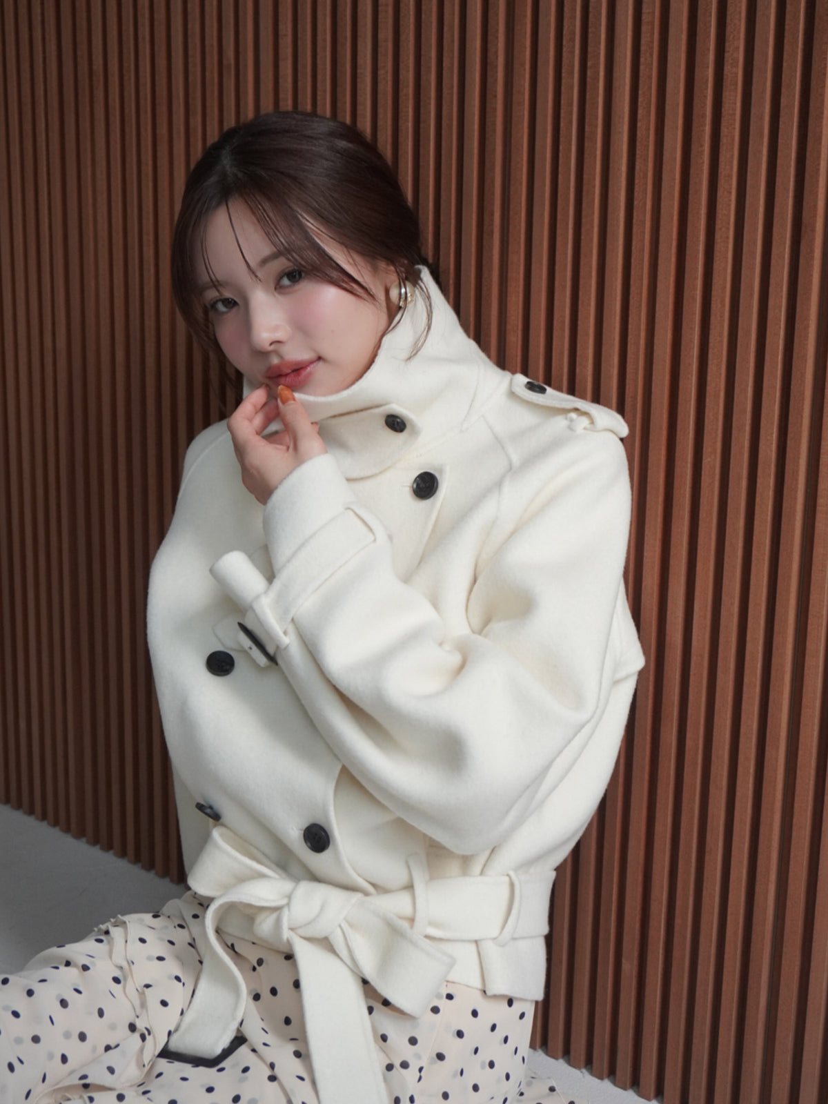 ウールショートトレンチコート