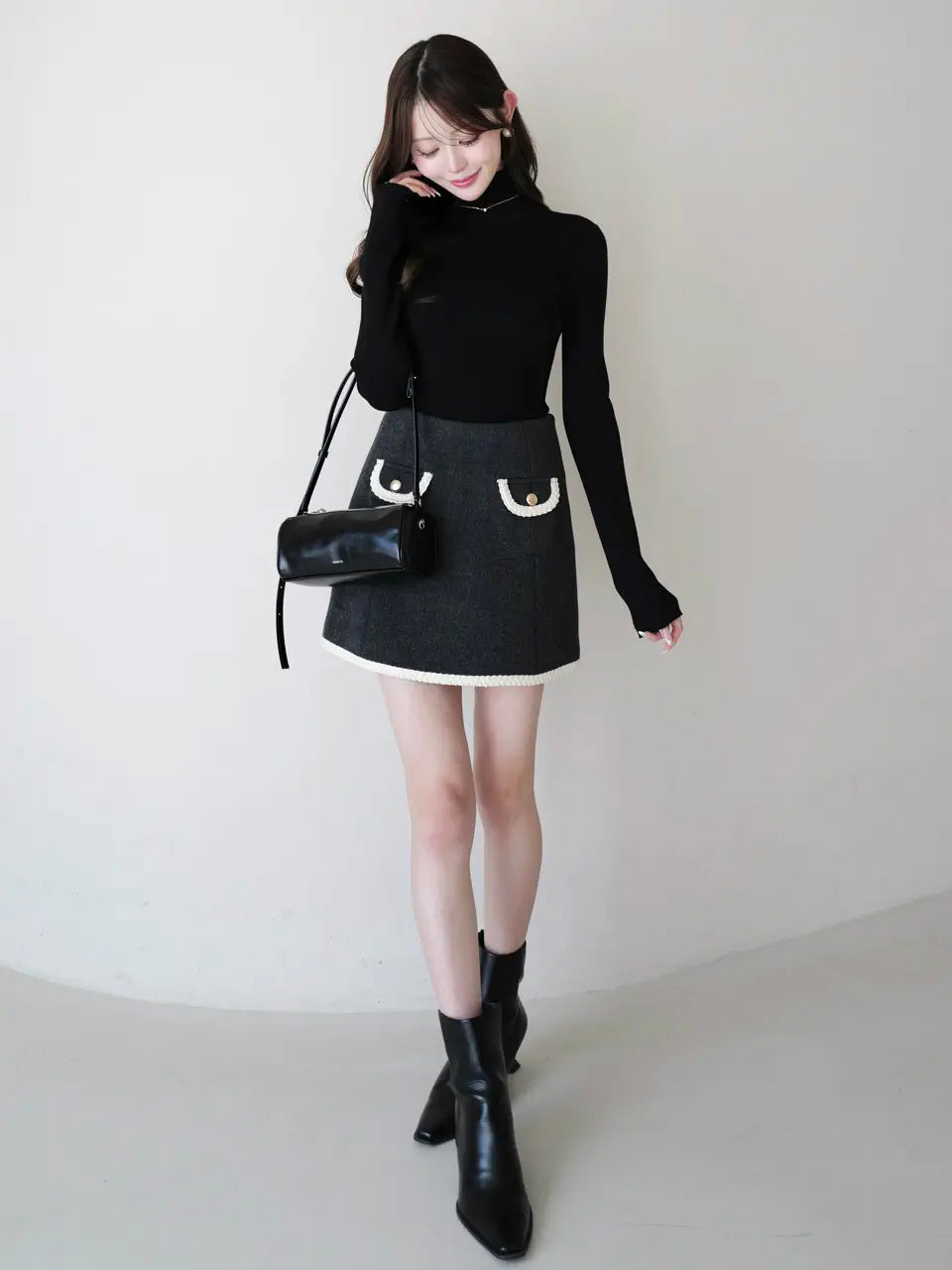 MODEL:163cm／COLOR:GREY／SIZE:36(S)