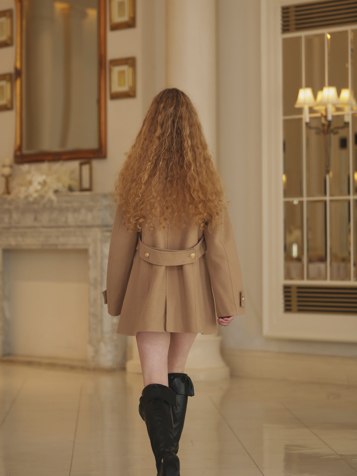 ROYAL BOW TIE WOOL COAT