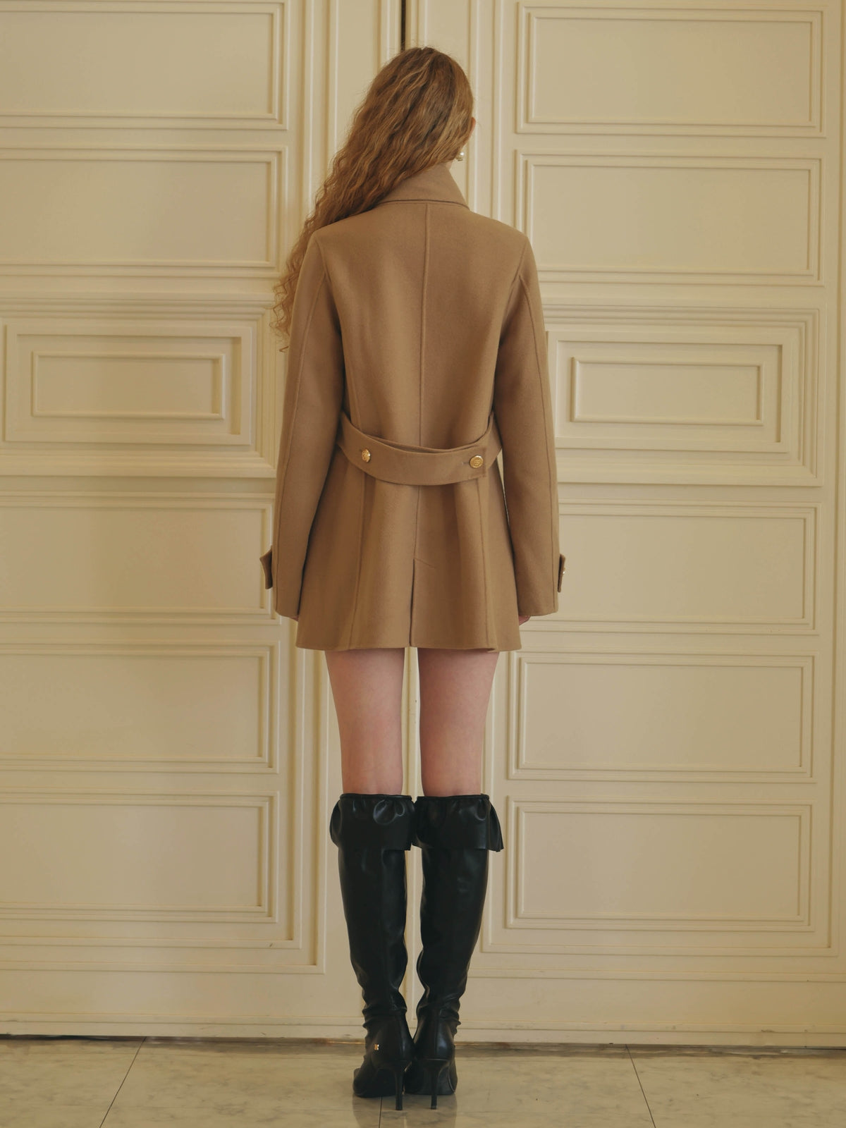 ROYAL BOW TIE WOOL COAT