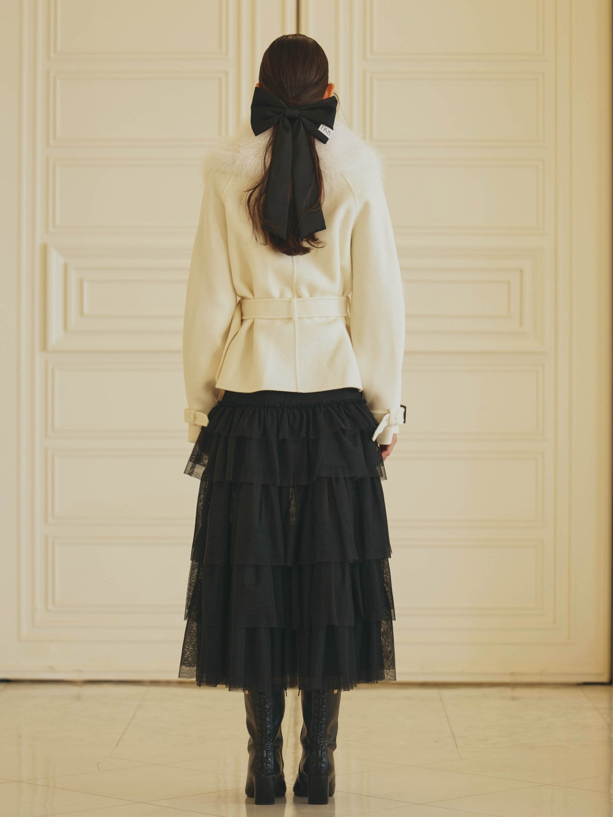 WOOL SHORT TRENCH COAT