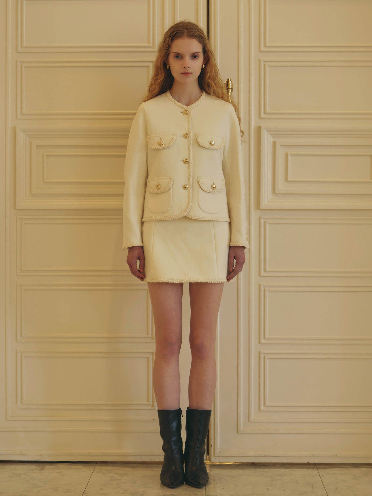 EM GOLD BUTTON WOOL COAT