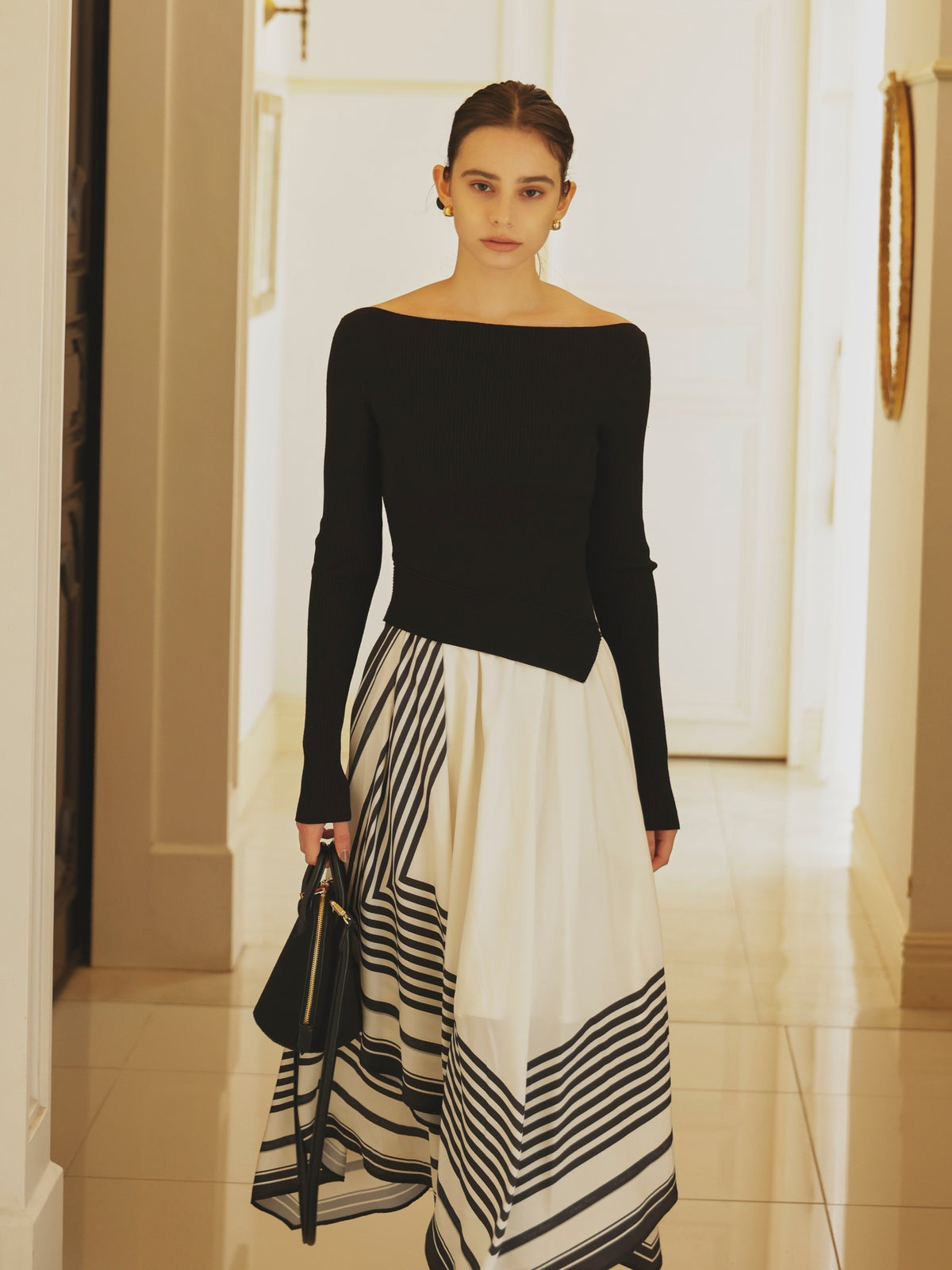 SCARF PATTERN KNITSET DRESS