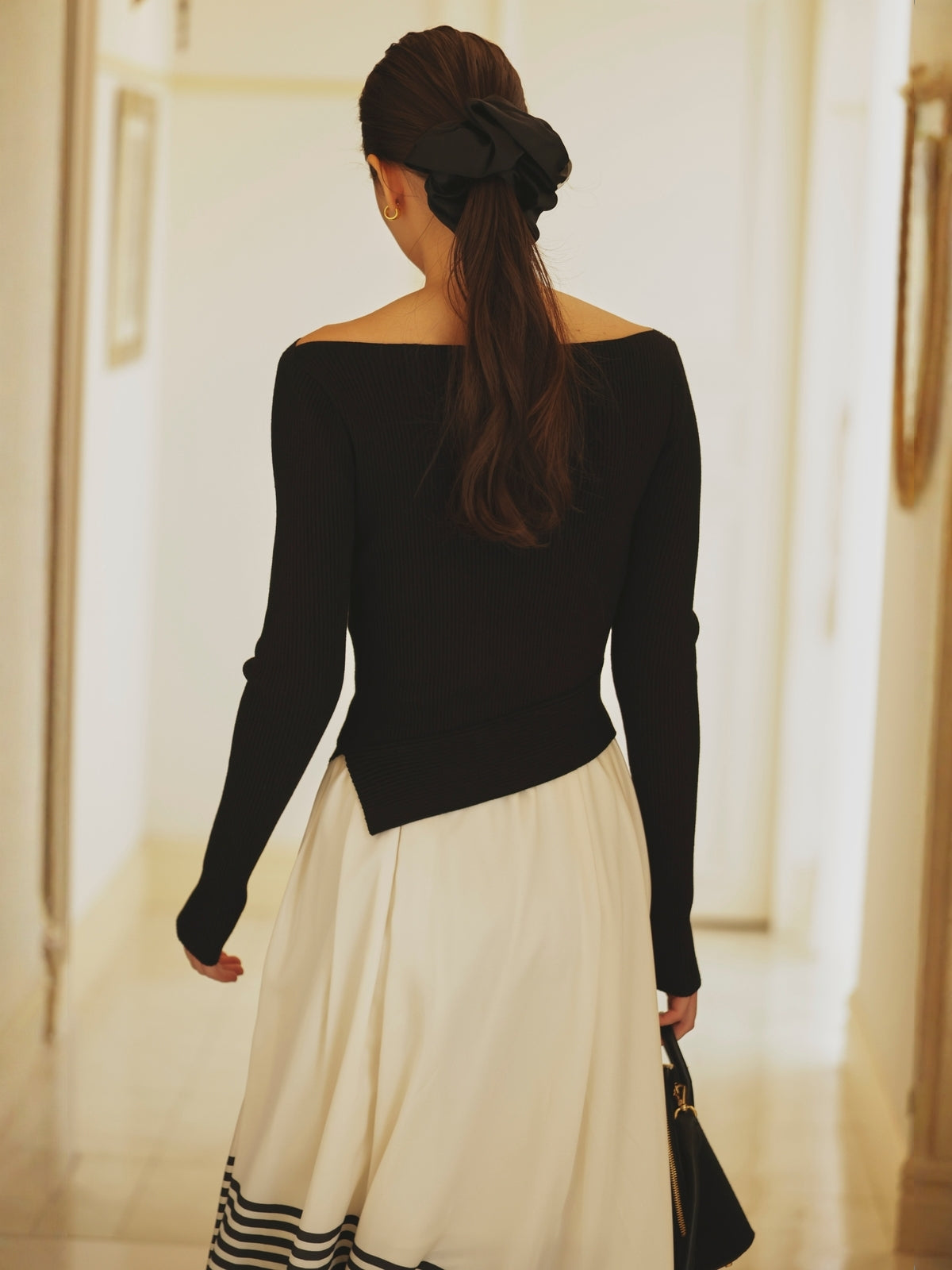 SCARF PATTERN KNITSET DRESS
