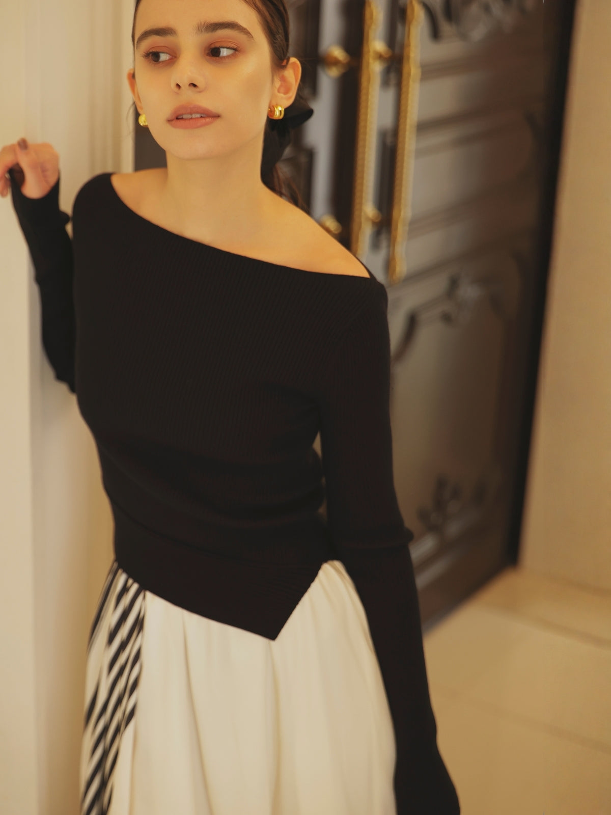 SCARF PATTERN KNITSET DRESS