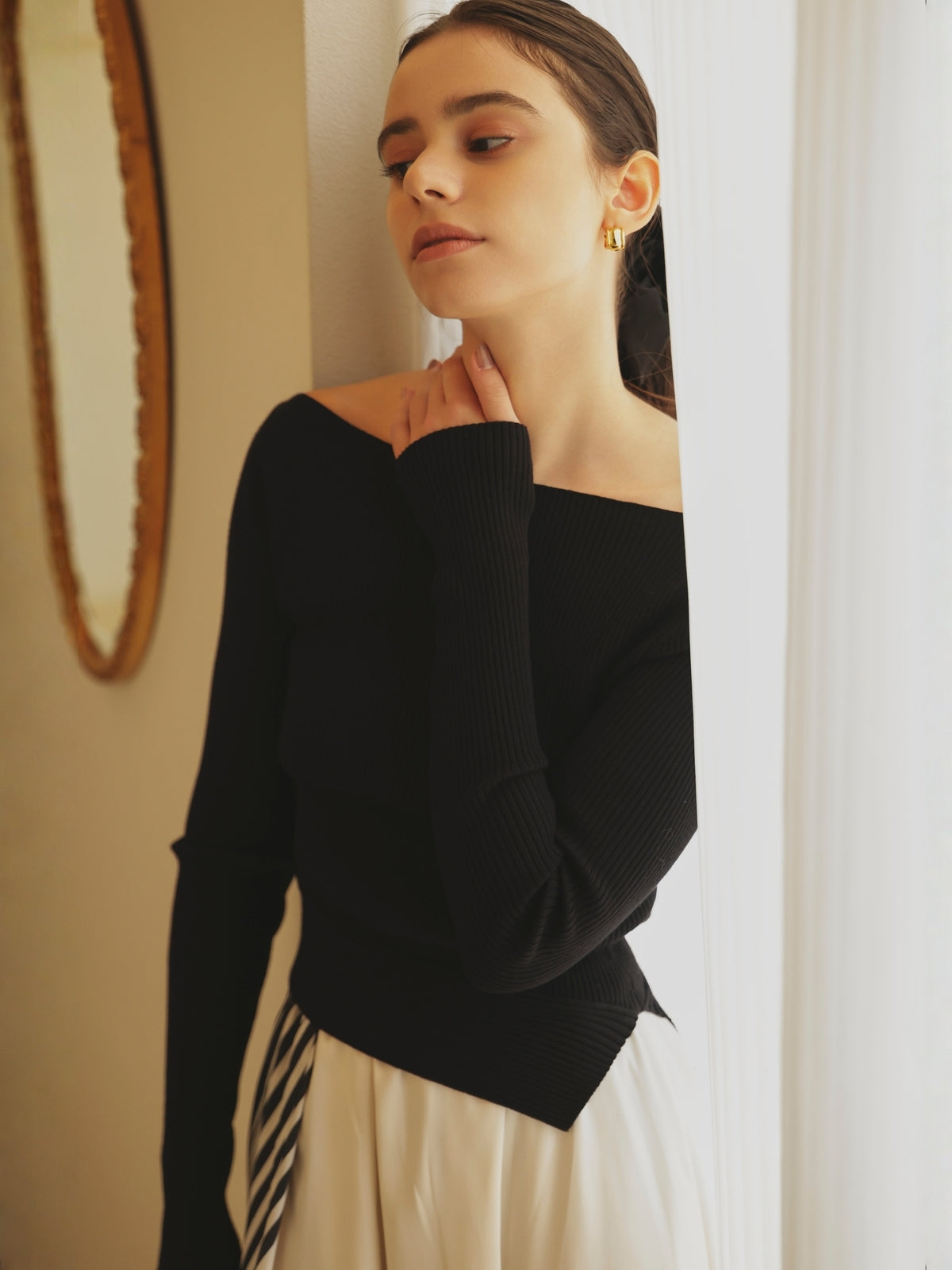 SCARF PATTERN KNITSET DRESS