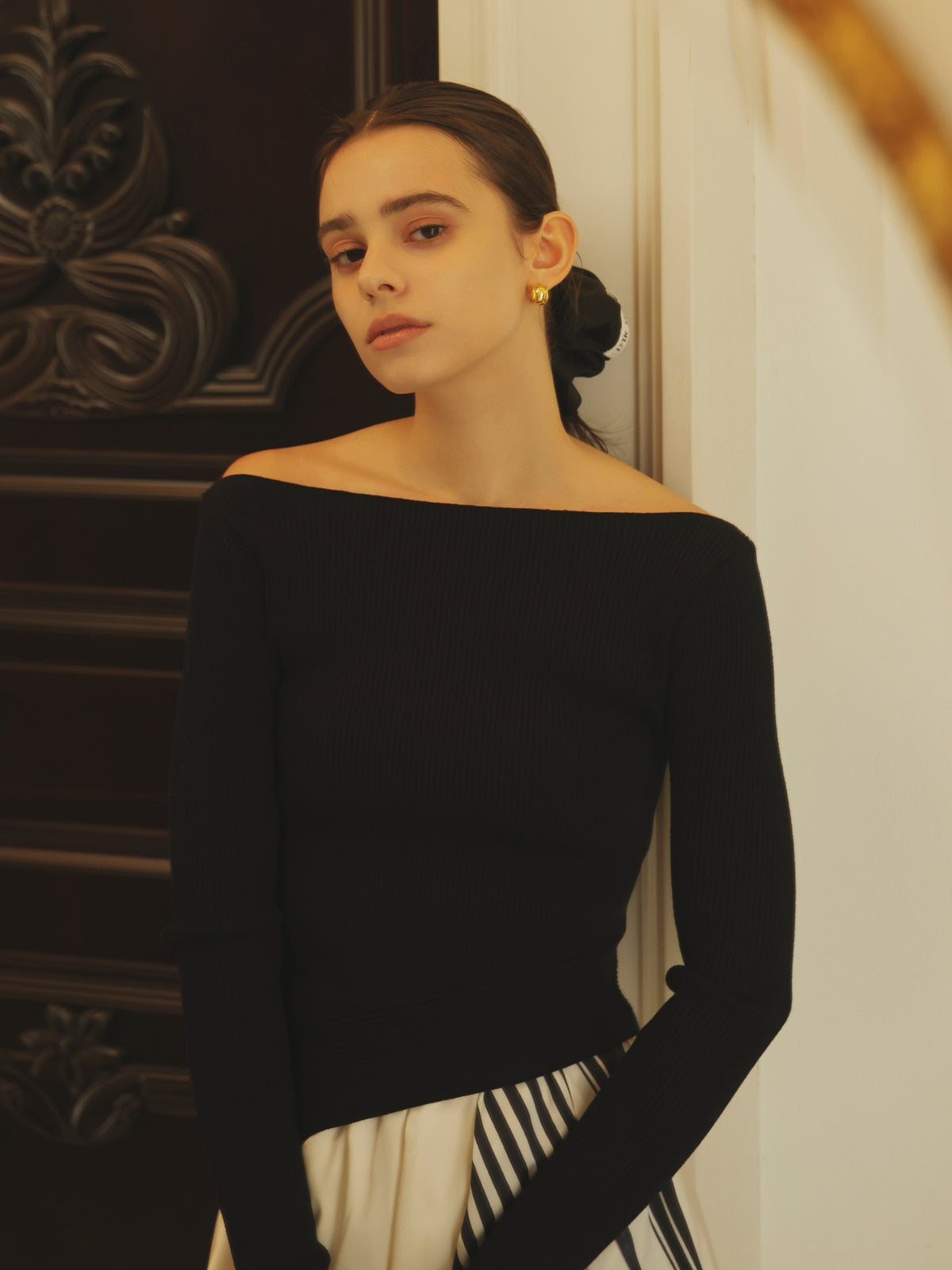 SCARF PATTERN KNITSET DRESS