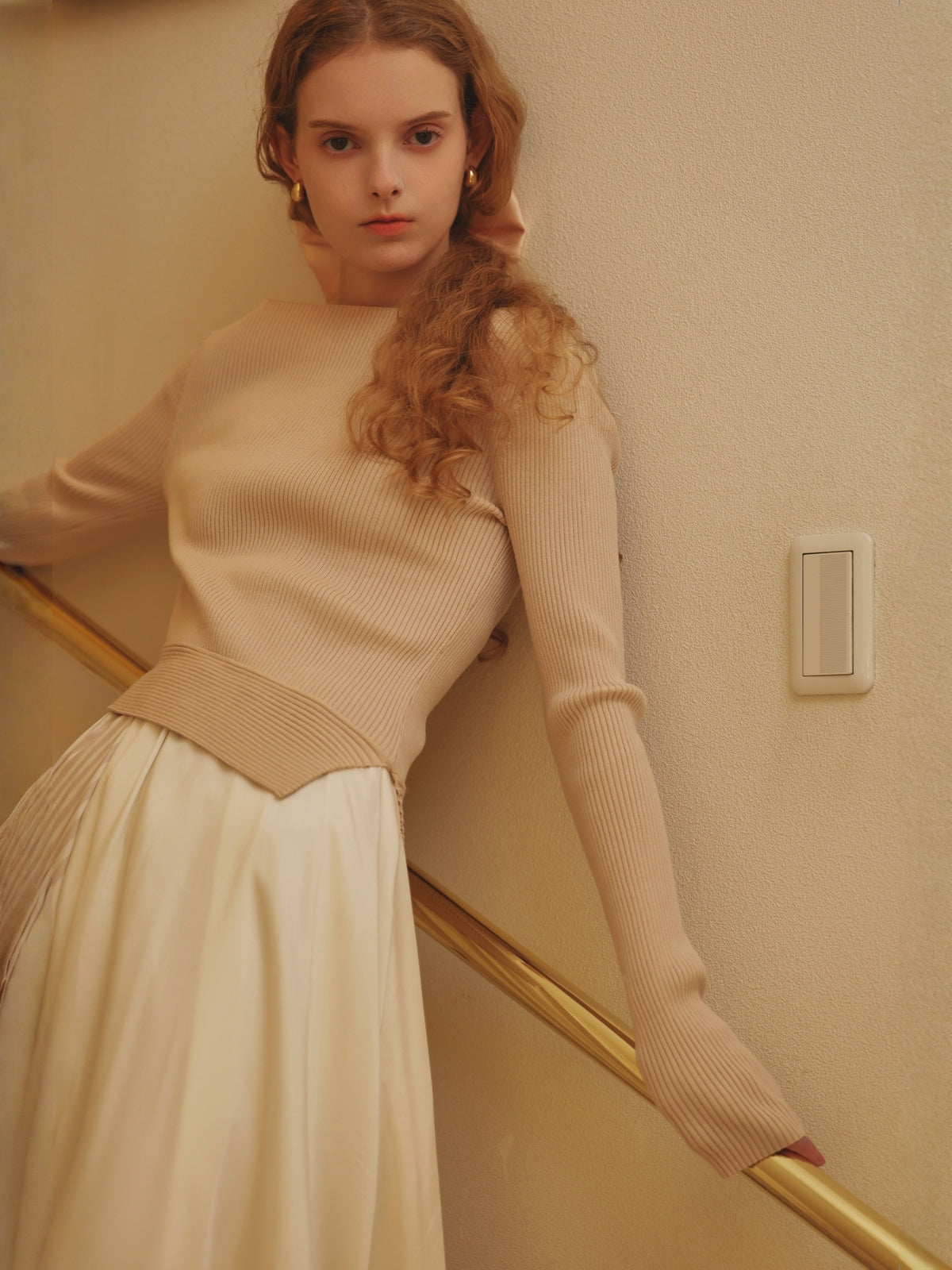SCARF PATTERN KNITSET DRESS