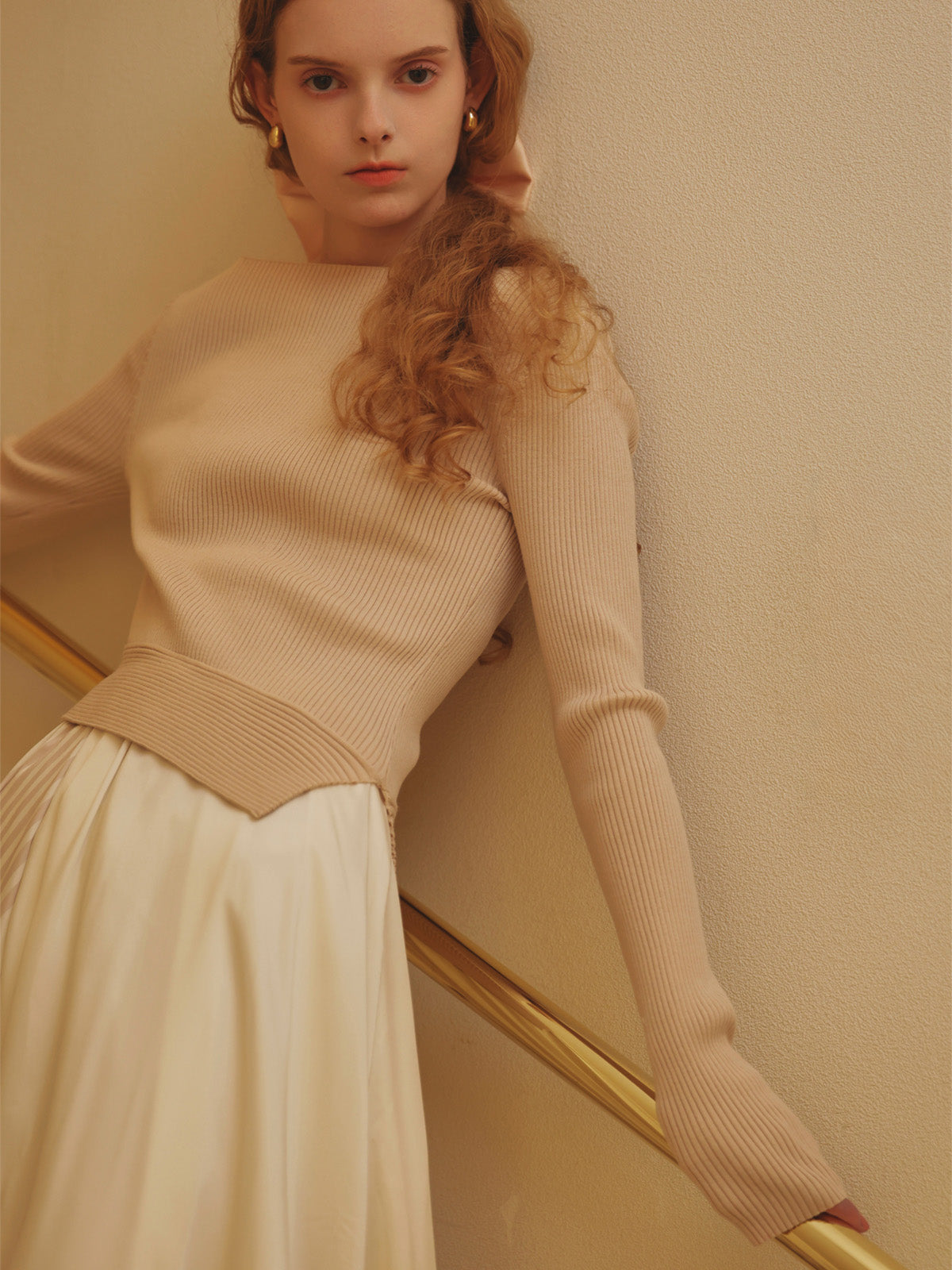 SCARF PATTERN KNITSET DRESS