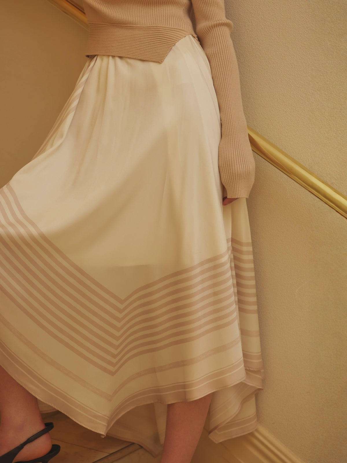 SCARF PATTERN KNITSET DRESS