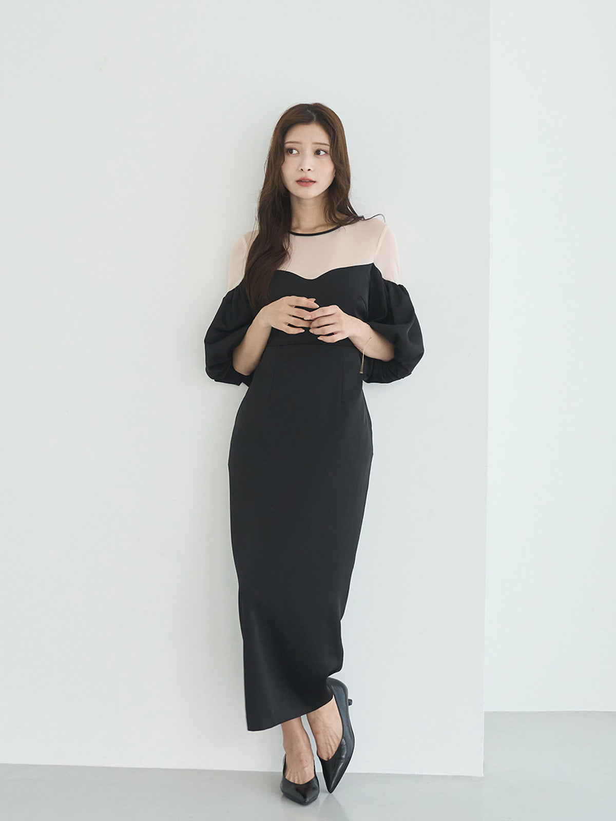 MODEL:160cm／COLOR:BLACK／SIZE:36