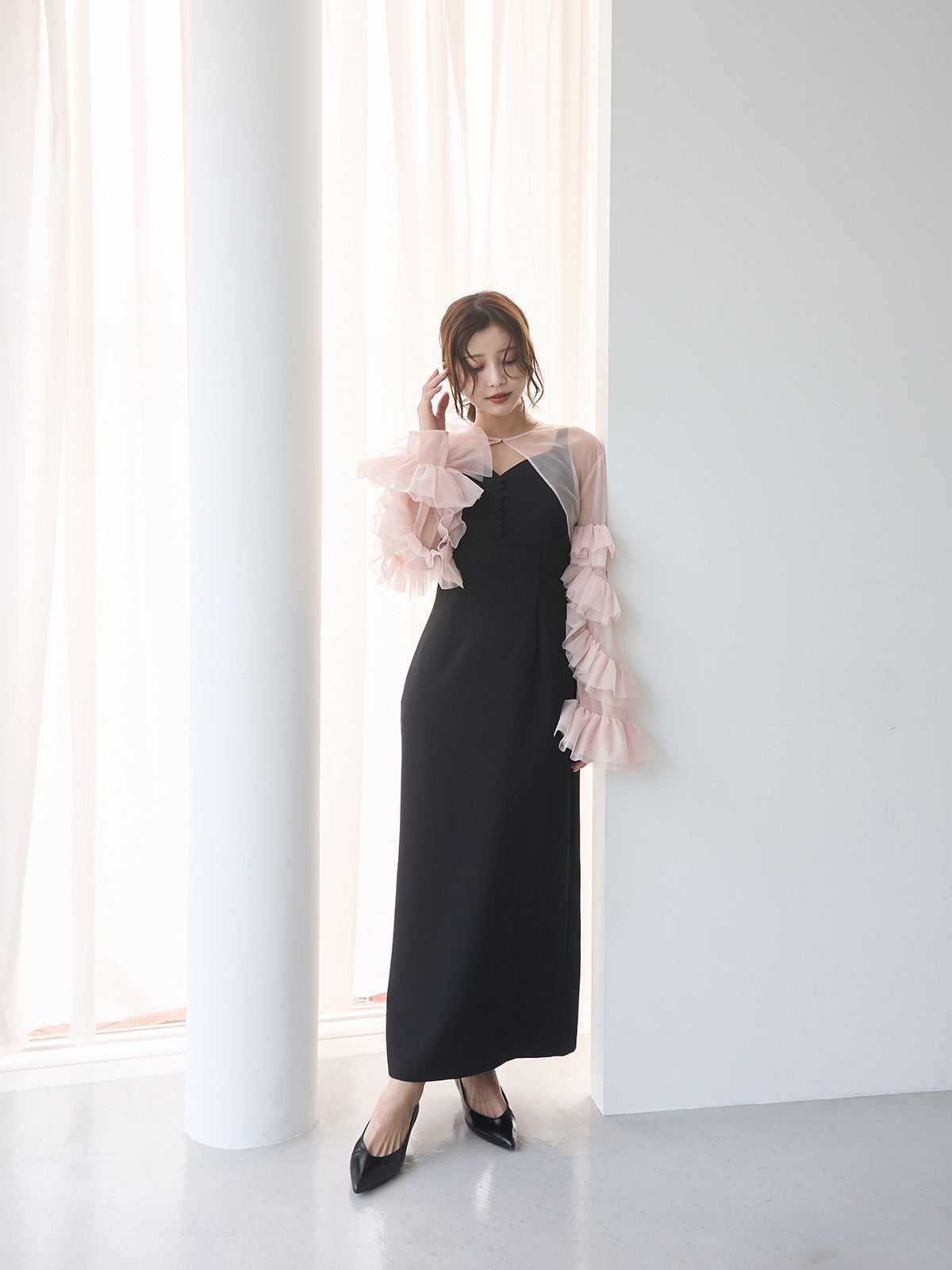 pinue フリルボレロ+キャミドレスセット（BLACK） Mサイズ m26462999019_1.jpg?1743571008