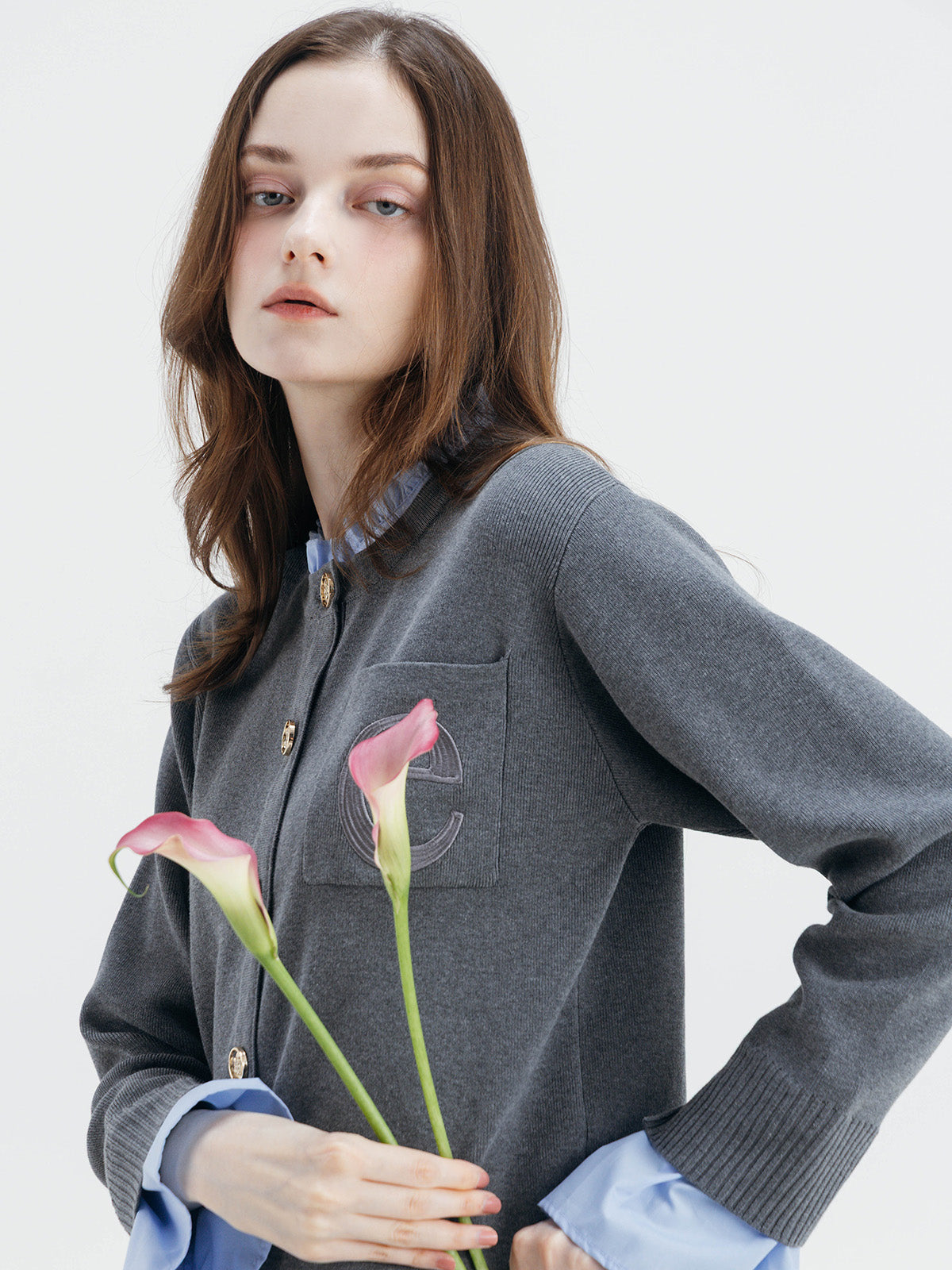 【Best Seller】ATTACHED COLLAR CARDIGAN