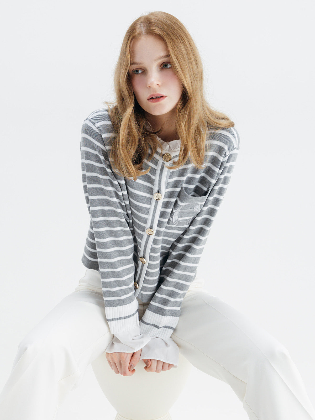 【Best Seller】ATTACHED COLLAR CARDIGAN
