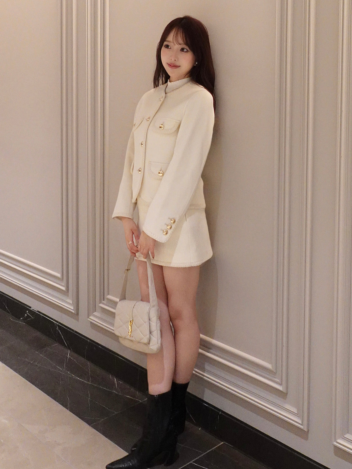EM GOLD BUTTON WOOL COAT