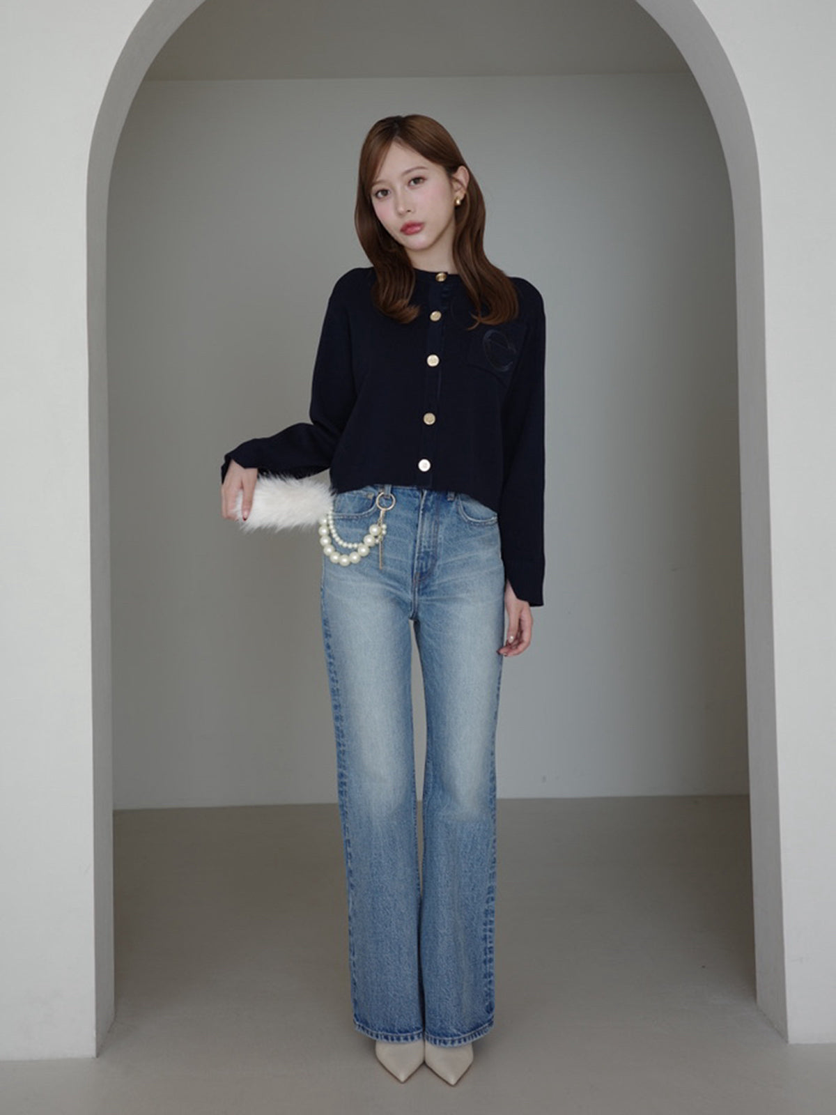 MODEL:163cm／COLOR:LIGHT BLUE／SIZE:23