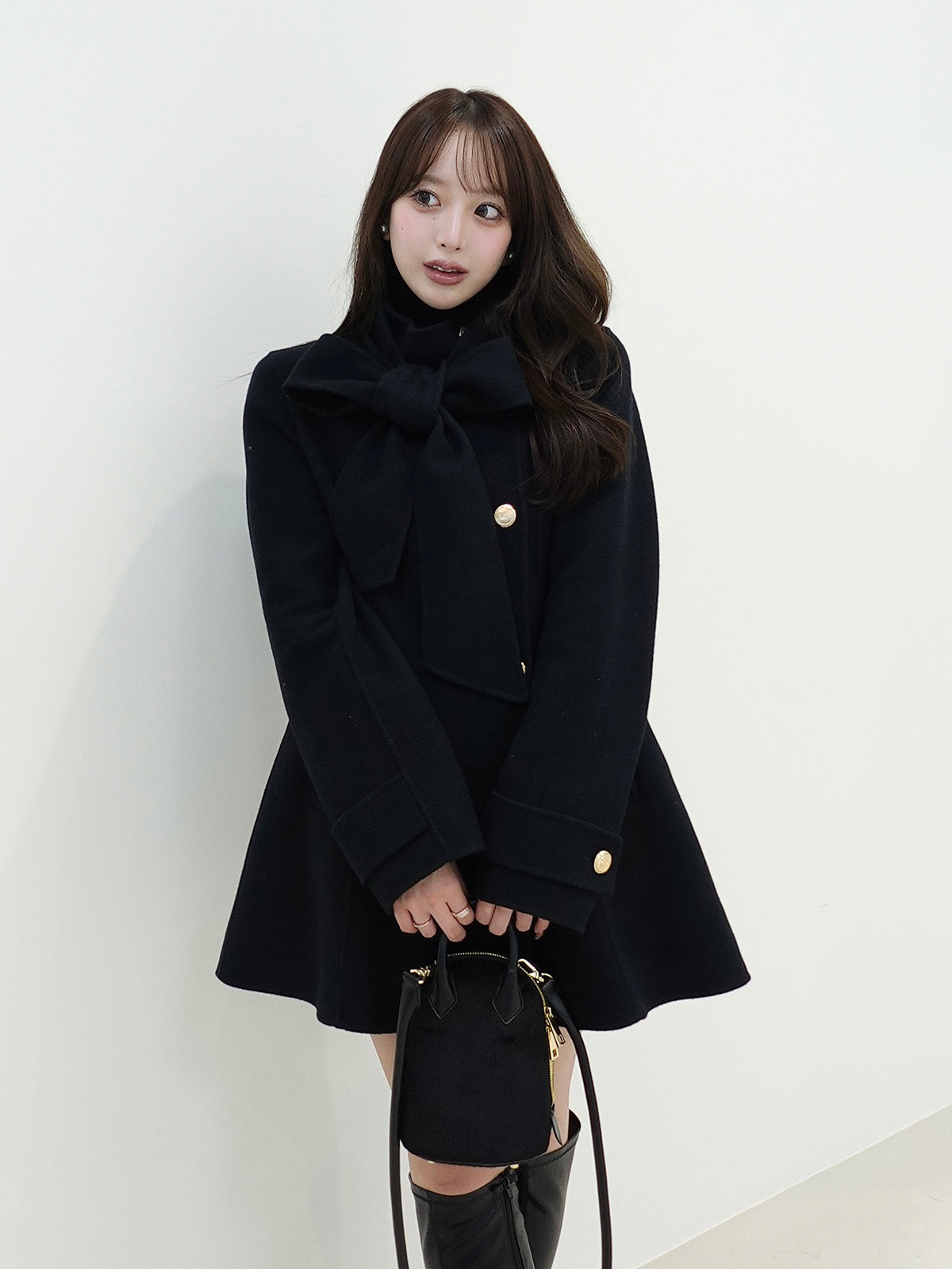 MODEL:161cm／COLOR:BLACK／SIZE:36(S)