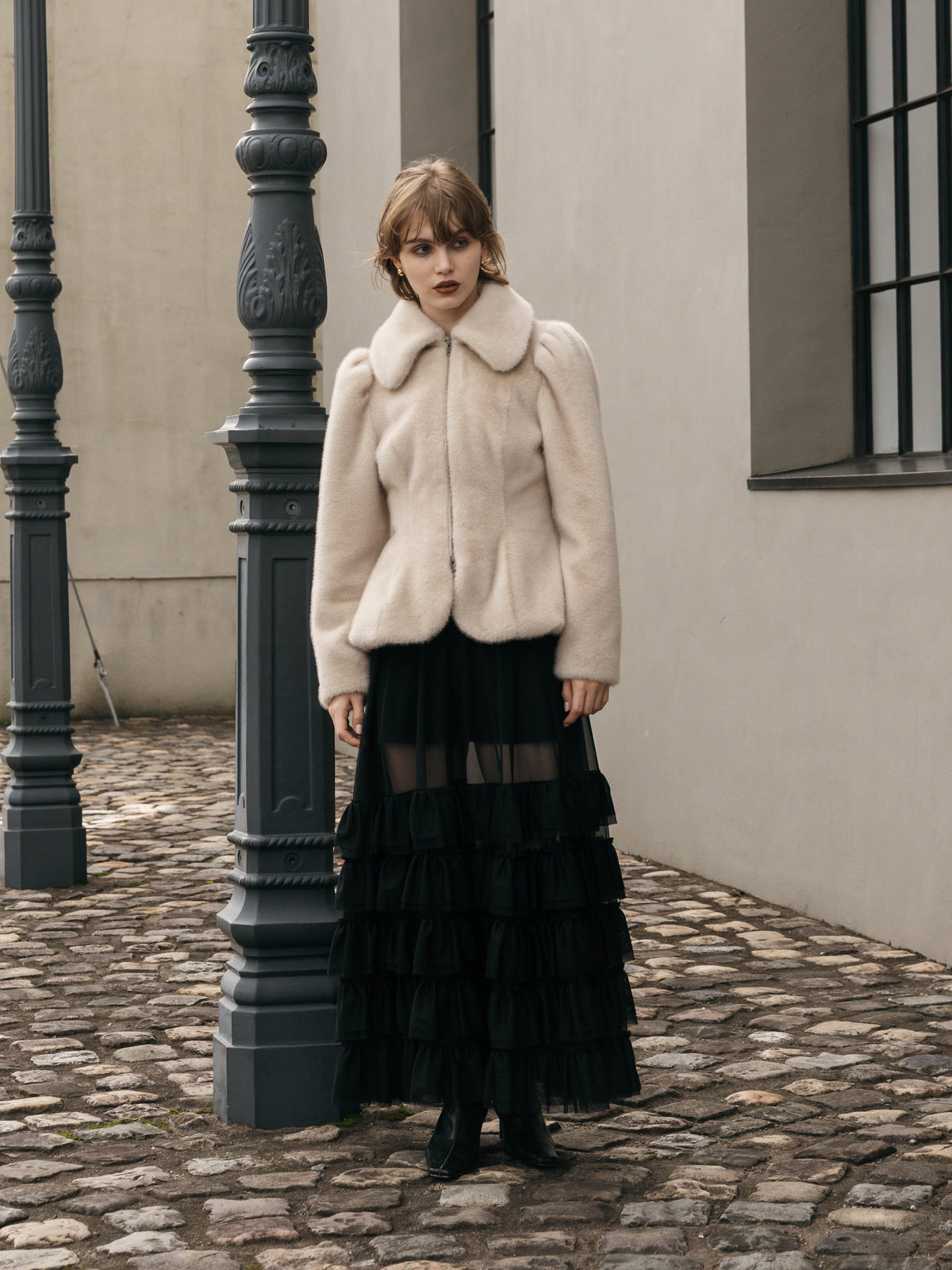 FAUX FUR BALCOLLAR JACKET