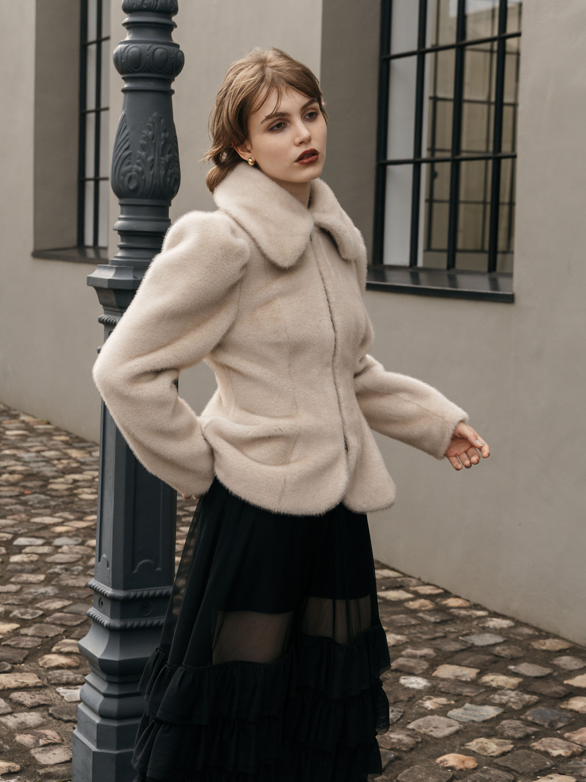 FAUX FUR BALCOLLAR JACKET