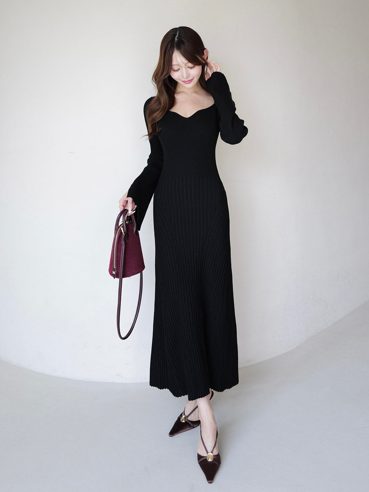 MODEL:163cm／COLOR:BLACK／SIZE:36(S)