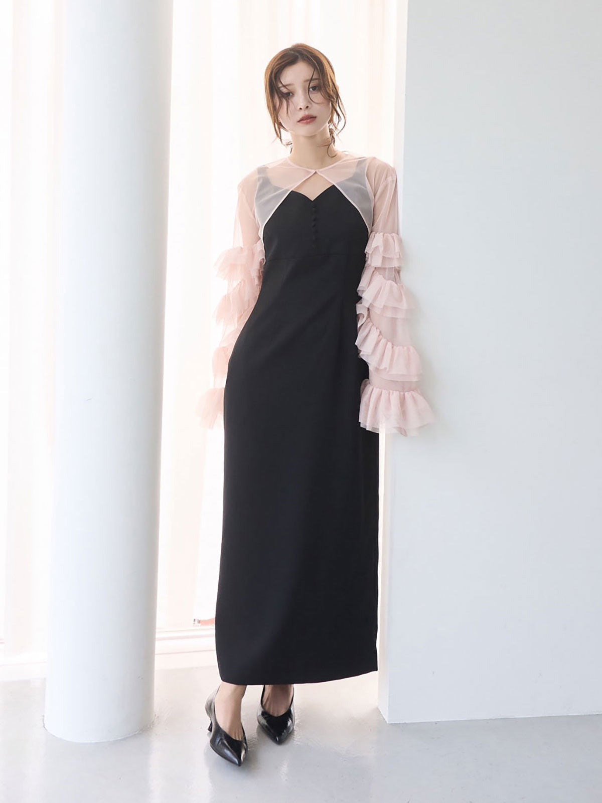 MODEL:160cm／COLOR:BLACK／SIZE:36