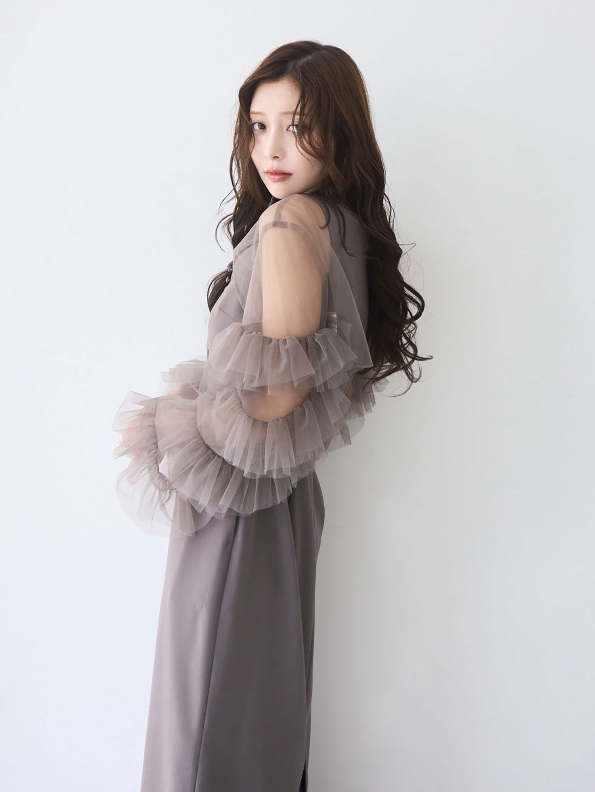 MODEL:160cm／COLOR:GREY／SIZE:36